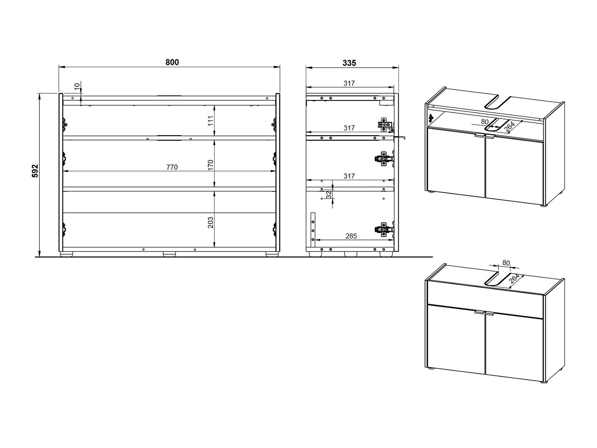 Hапольный шкафчик для ванной Ventei 100 (Графит + Navarra дуб)