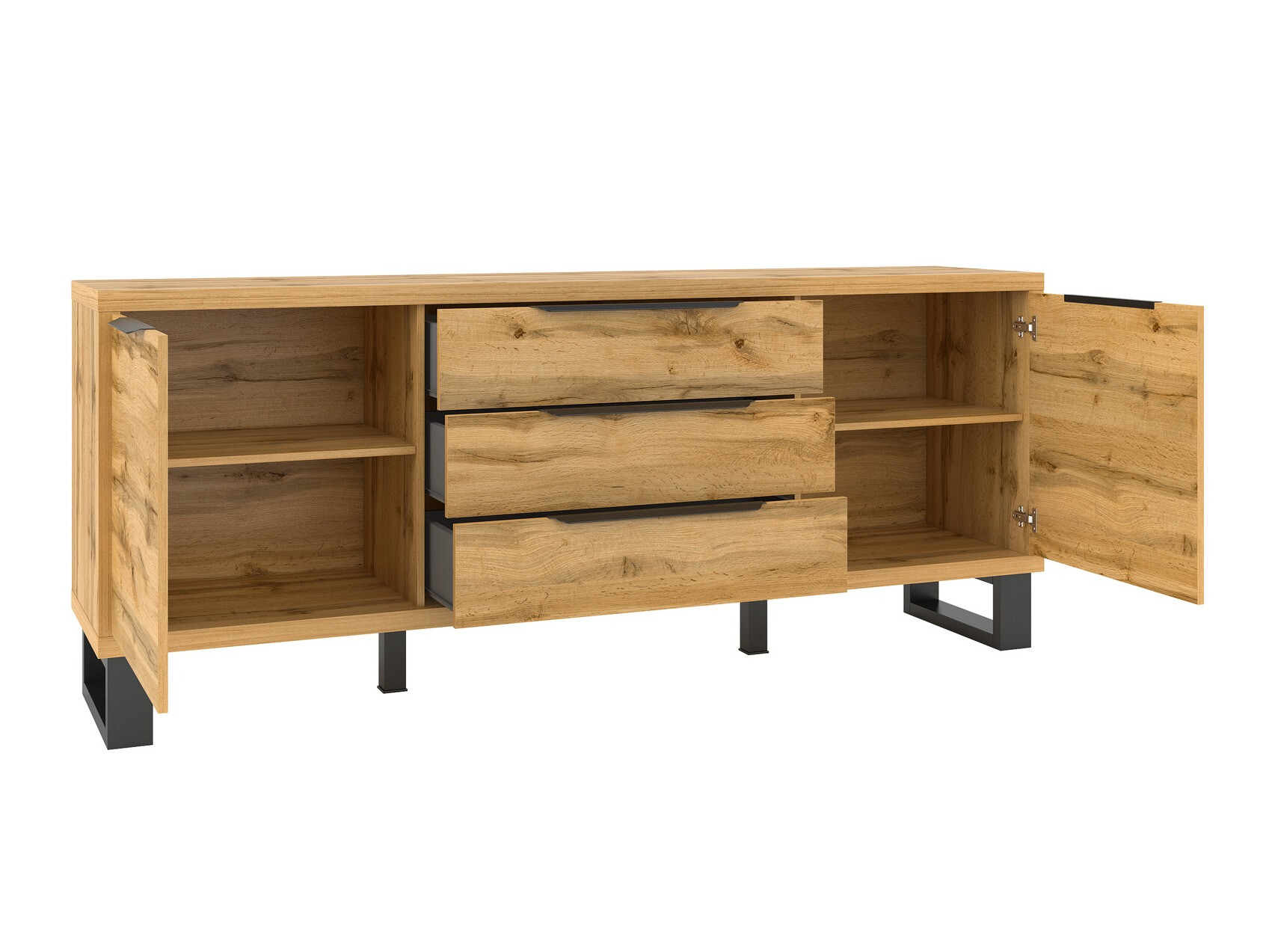 Kомод Avicavu 102 (Дуб вотан + Чёрный)