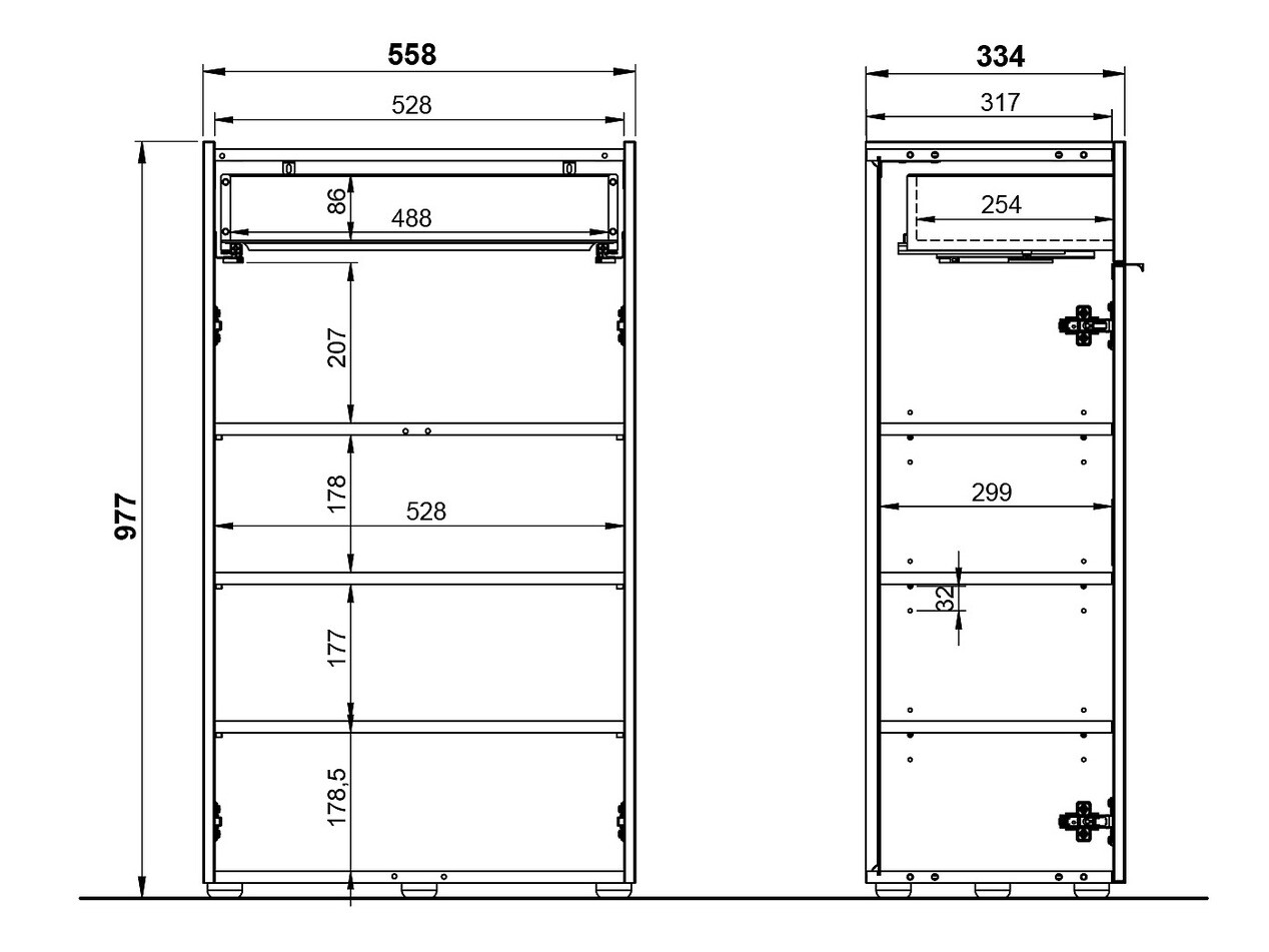 Stāvošs vannas skapītis Ventei 102 (Grafīts + Navarra ozols)