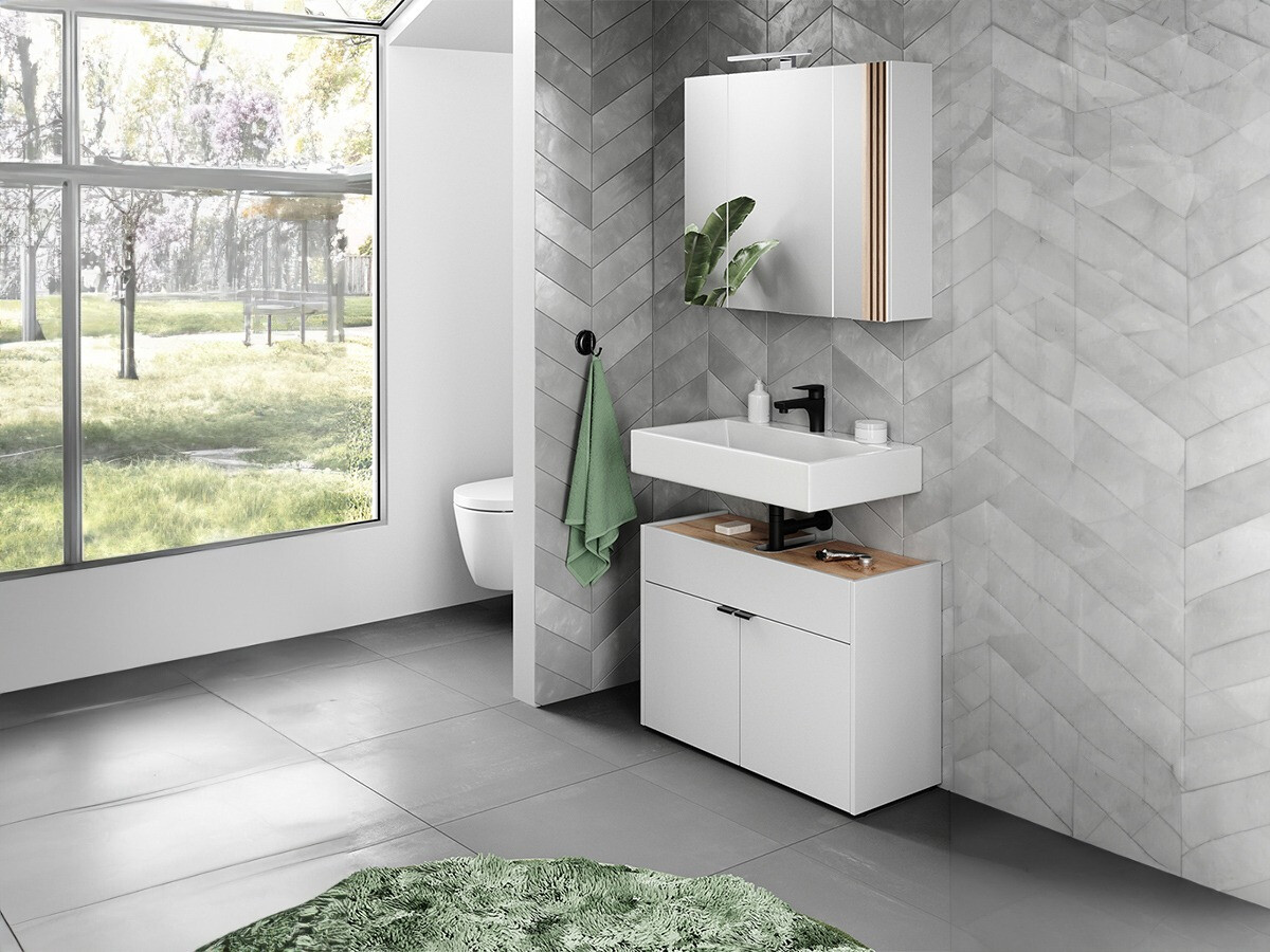 Набор для ванной комнаты Ventei 104 (Белый + Navarra дуб)