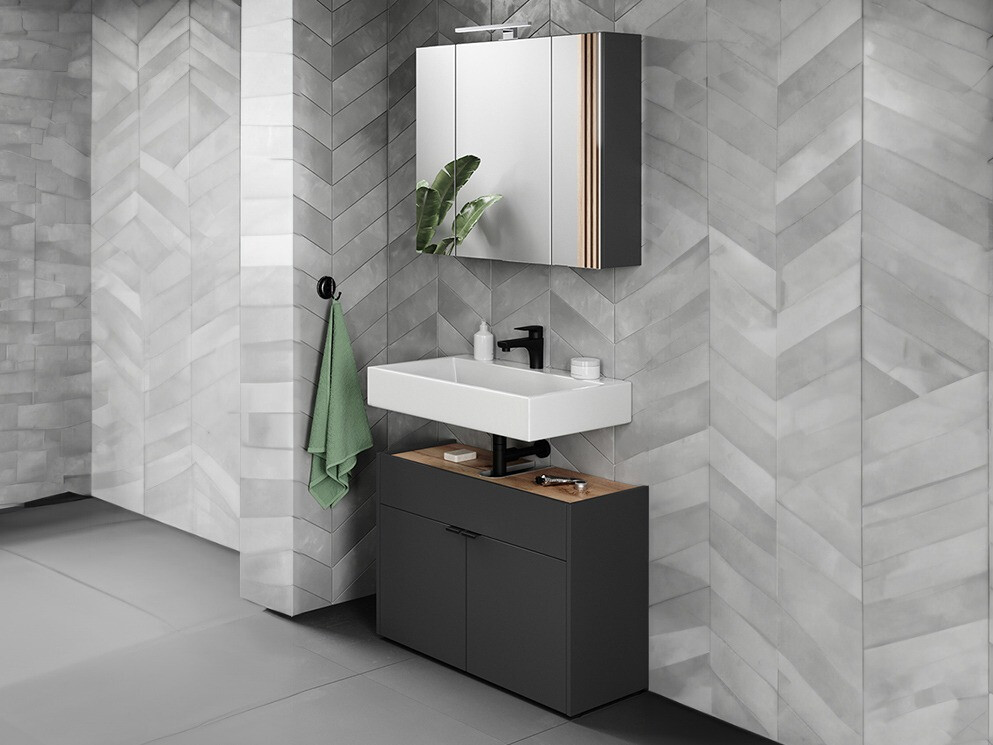 Набор для ванной комнаты Ventei 104 (Графит + Navarra дуб)