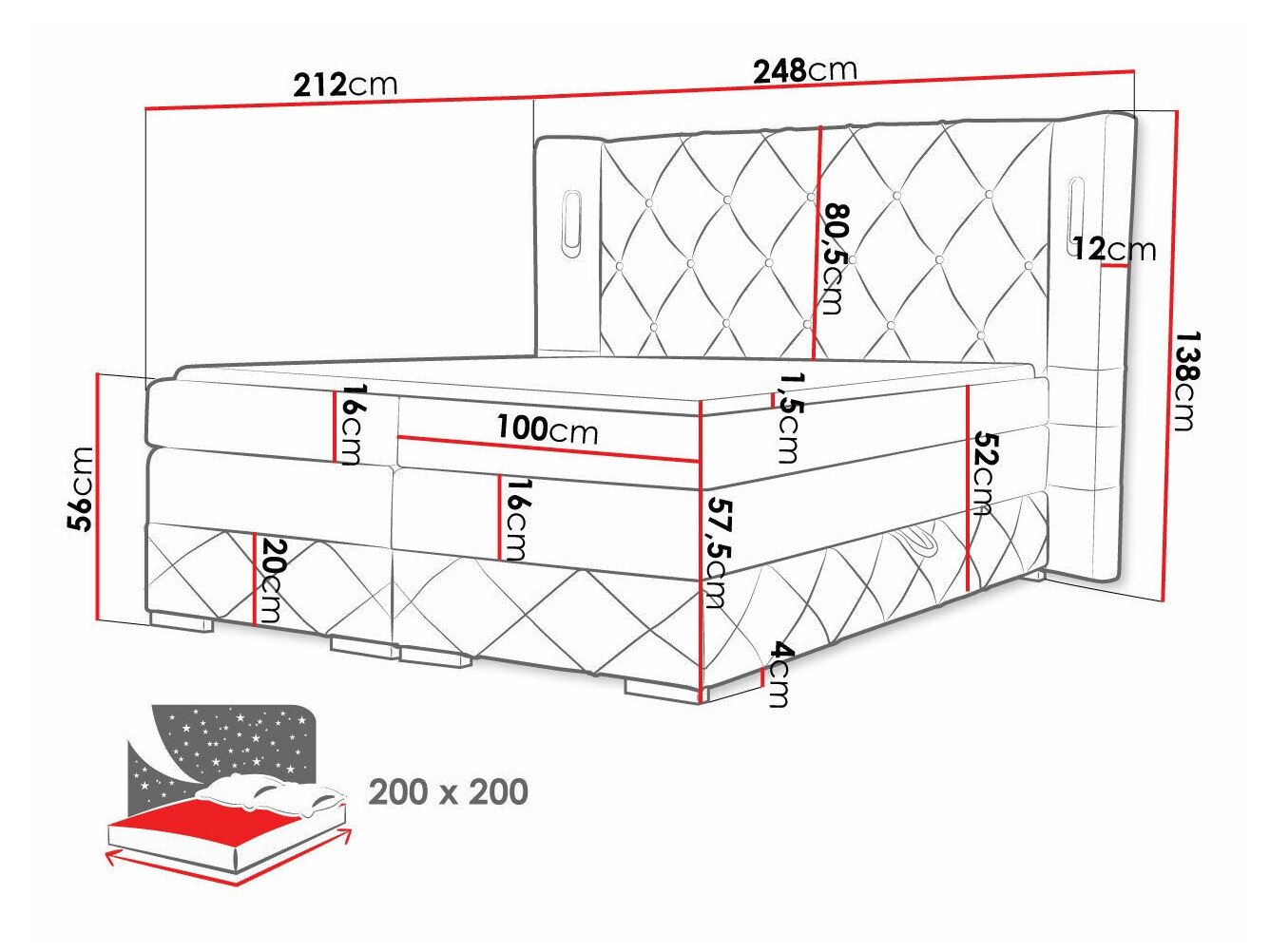Kontinentālā gulta Baltimore 187 (Kameleon 04)