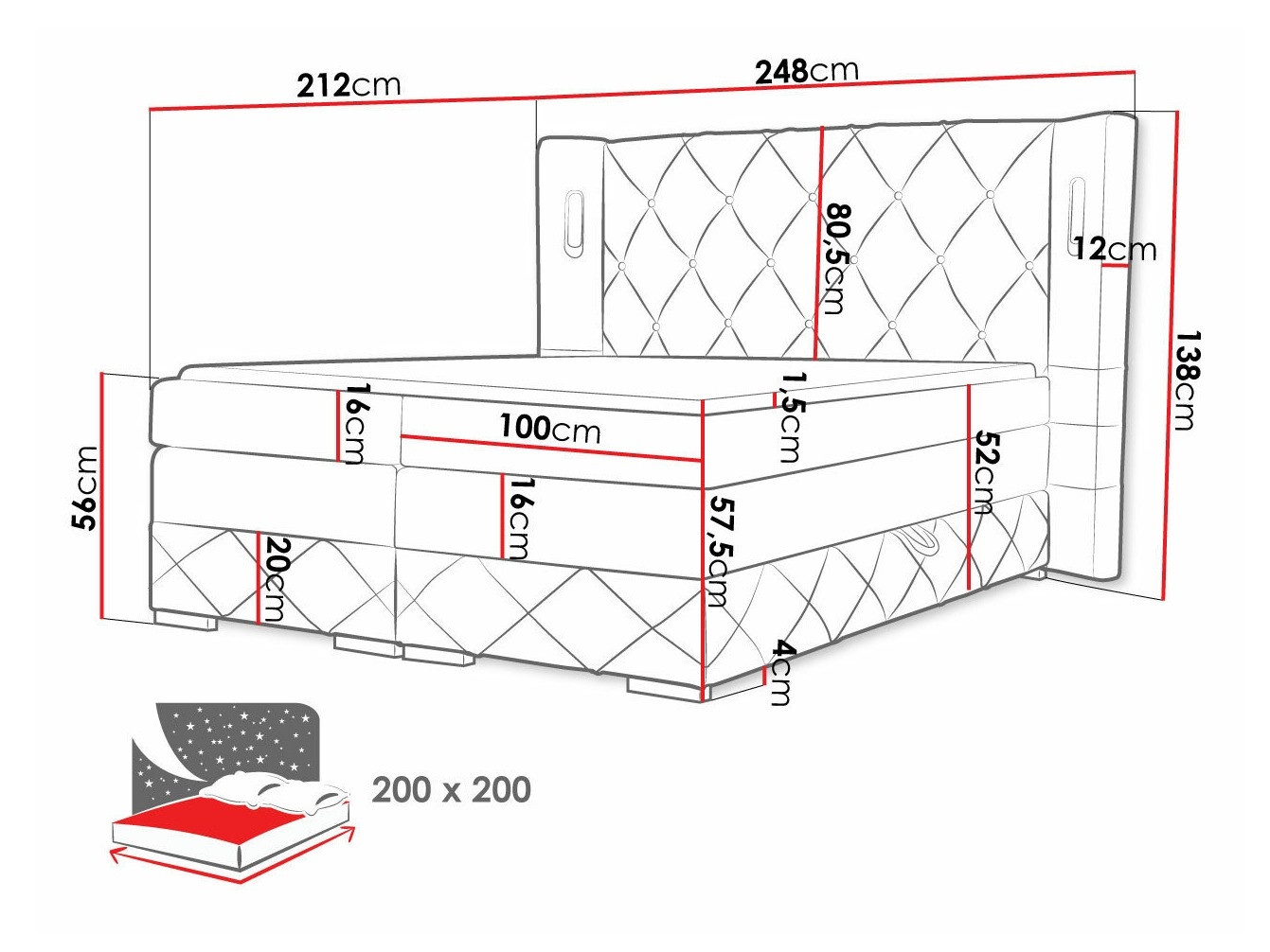 Kontinentālā gulta Baltimore 187 (Kameleon 59)