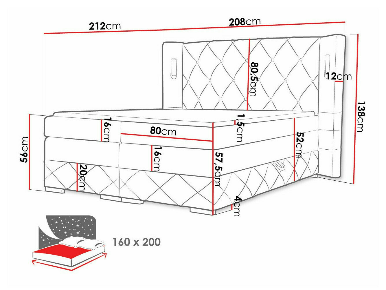 Kontinentālā gulta Baltimore 187 (Kameleon 84)