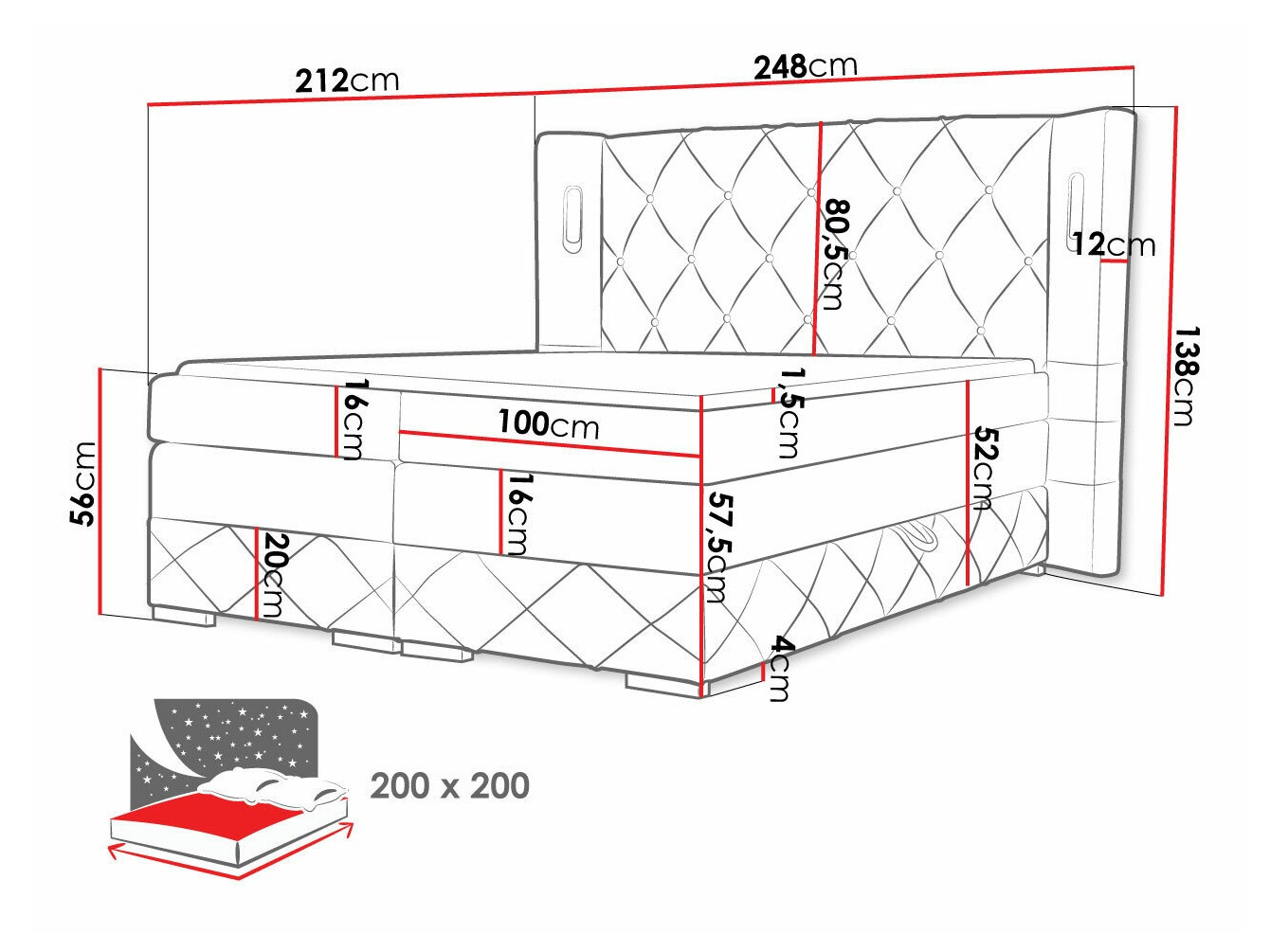 Континентальная кровать Baltimore 187 (Kameleon 09)