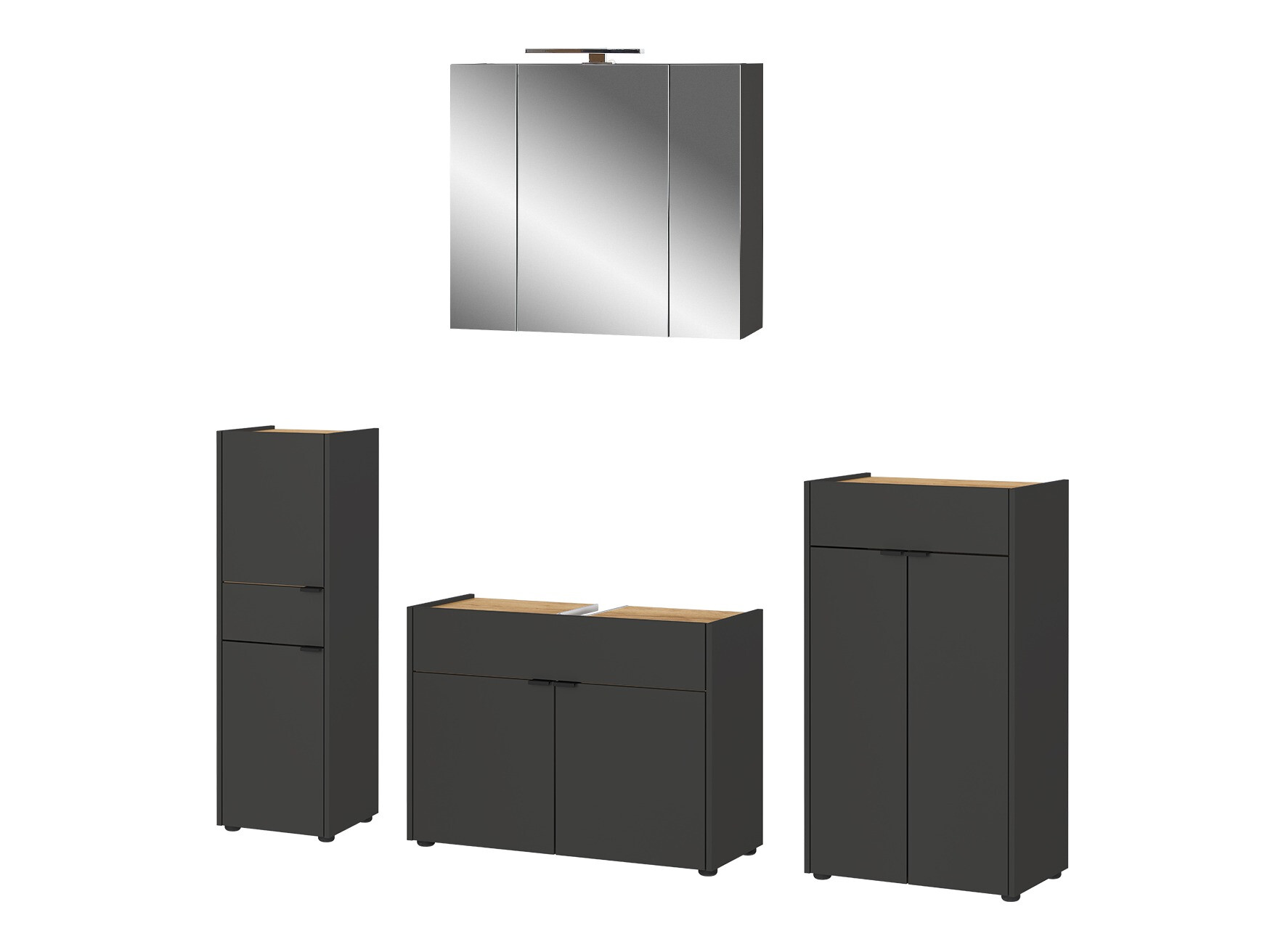 Vannas komplekts Ventei 109 (Grafīts + Navarra ozols)