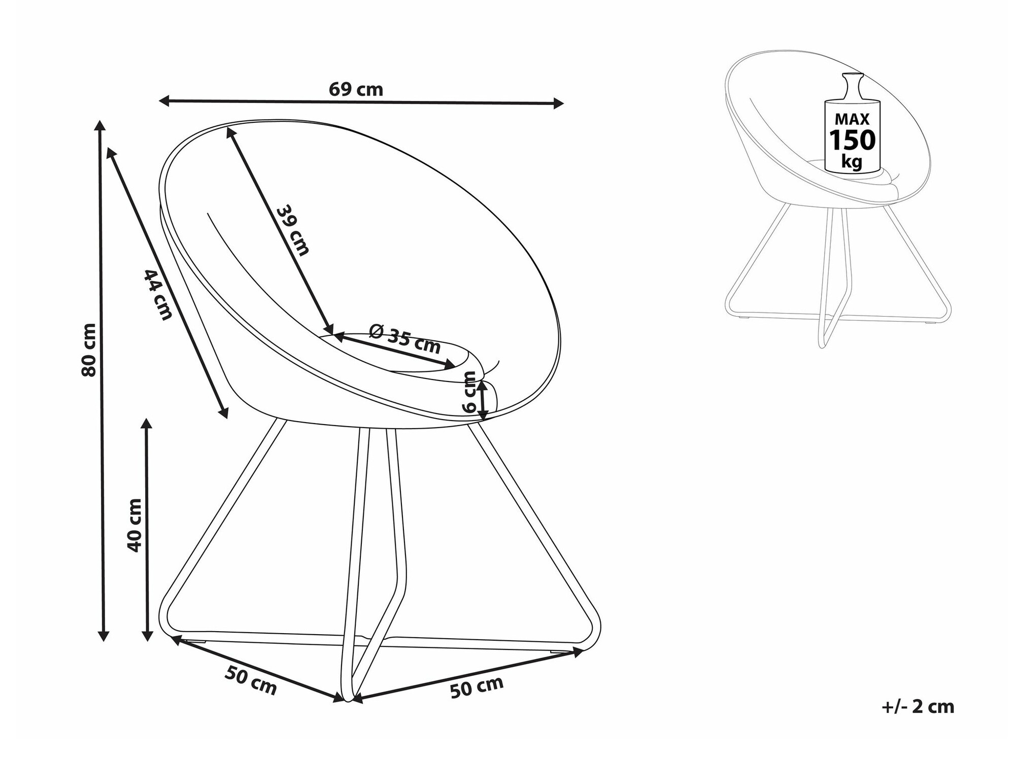 Krēsls Berwyn 1760 (Sarkans)