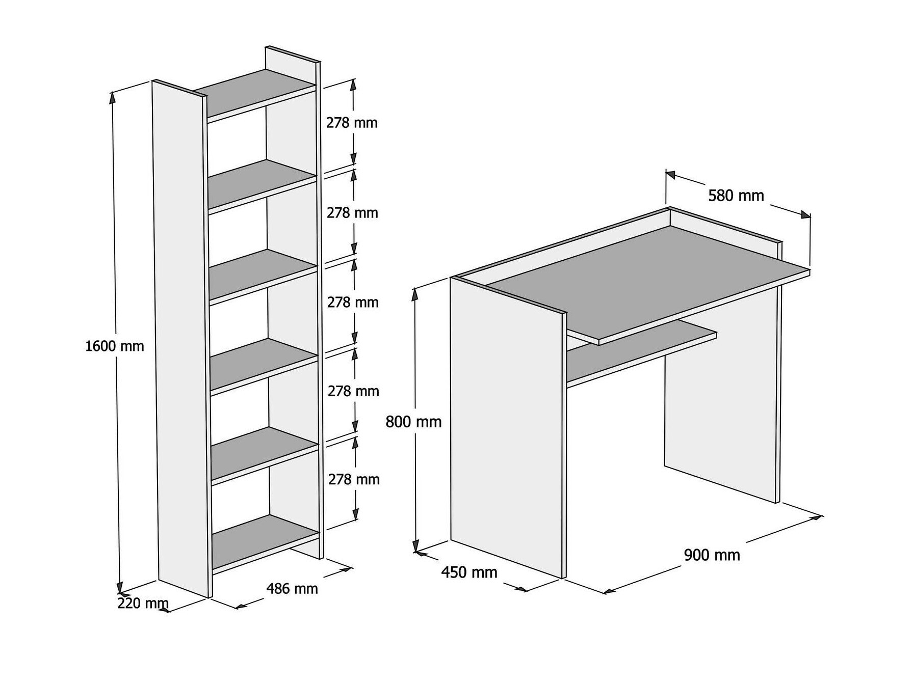 Mājas biroja komplekts Kailua 2034
