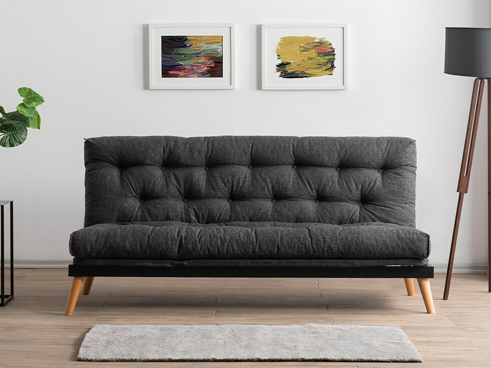 Dīvāns gulta Altadena 555 (Tumši pelēks)