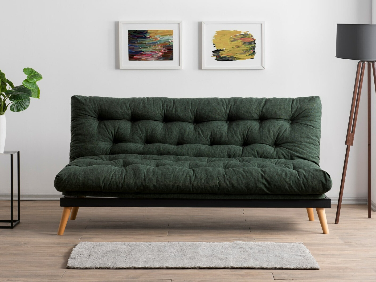 Dīvāns gulta Altadena 555 (Tumši zaļš)