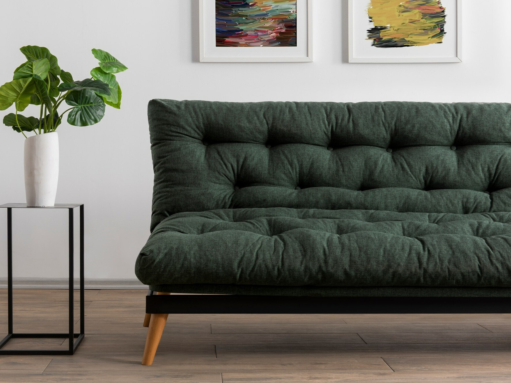 Dīvāns gulta Altadena 555 (Tumši zaļš)