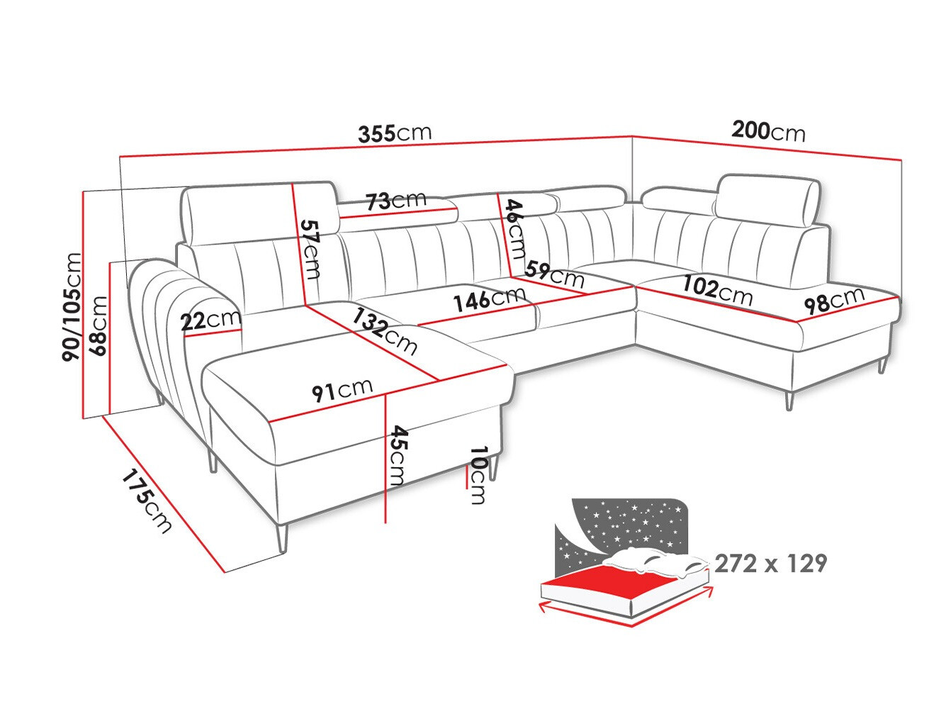 Stūra dīvāns Temple 128 (Kronos 19)