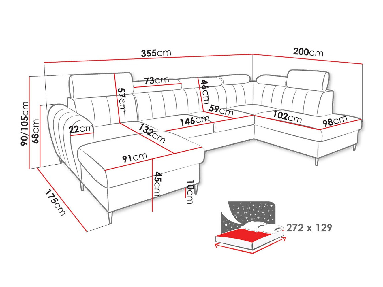 Stūra dīvāns Temple 128 (Kronos 22)