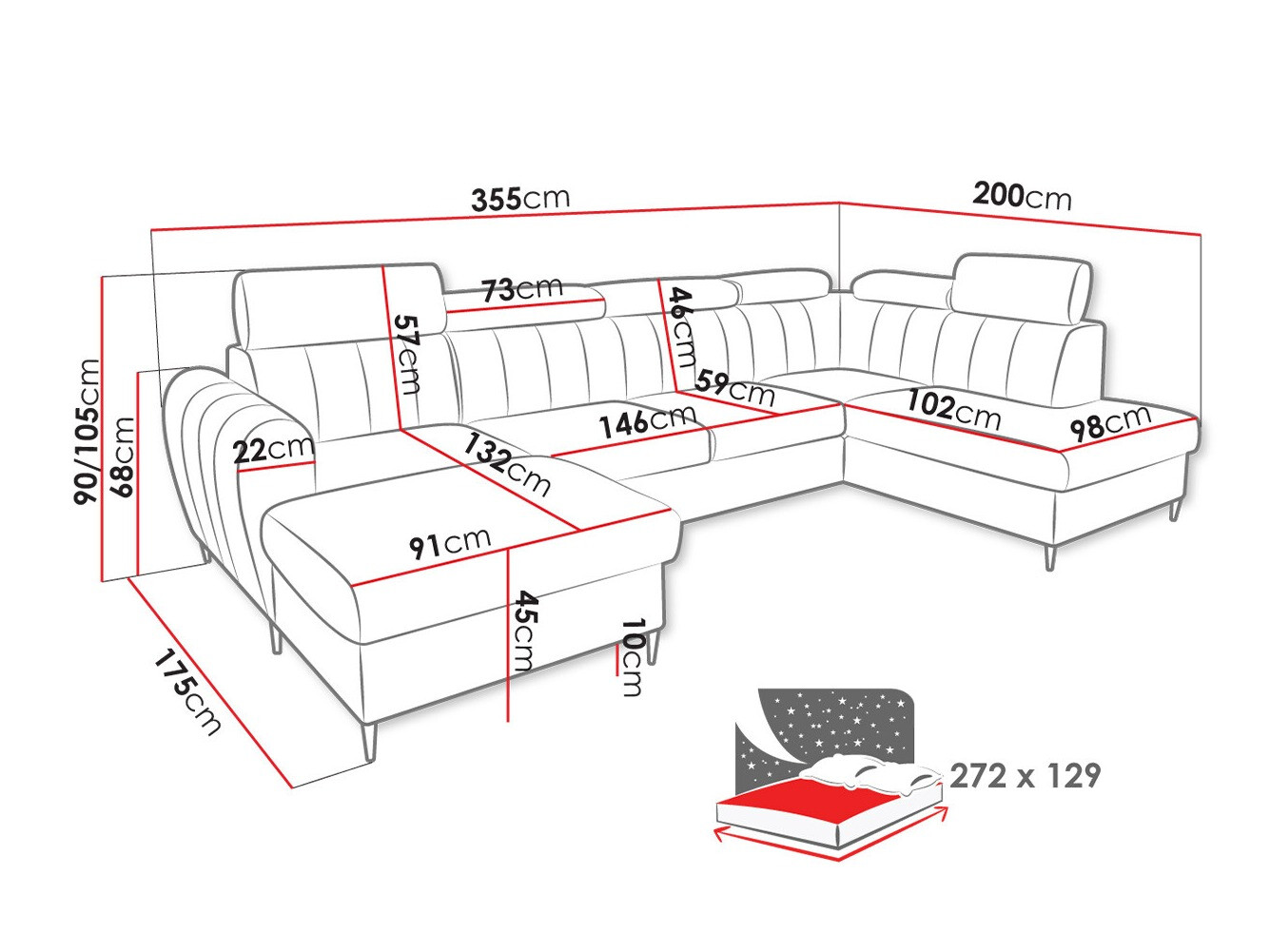 Угловой диван Temple 128 (Kronos 22)