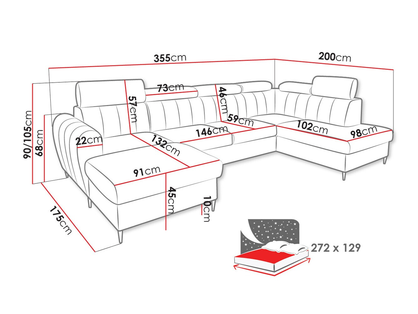 Угловой диван Temple 128 (Paros 02)