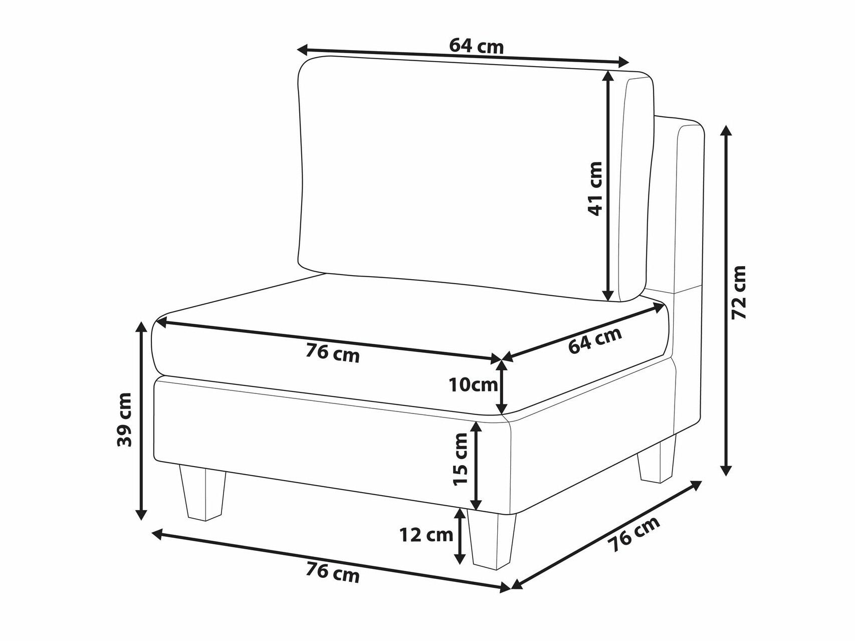Модульное кресло Elbmeli 101 (Тёмно-серый)