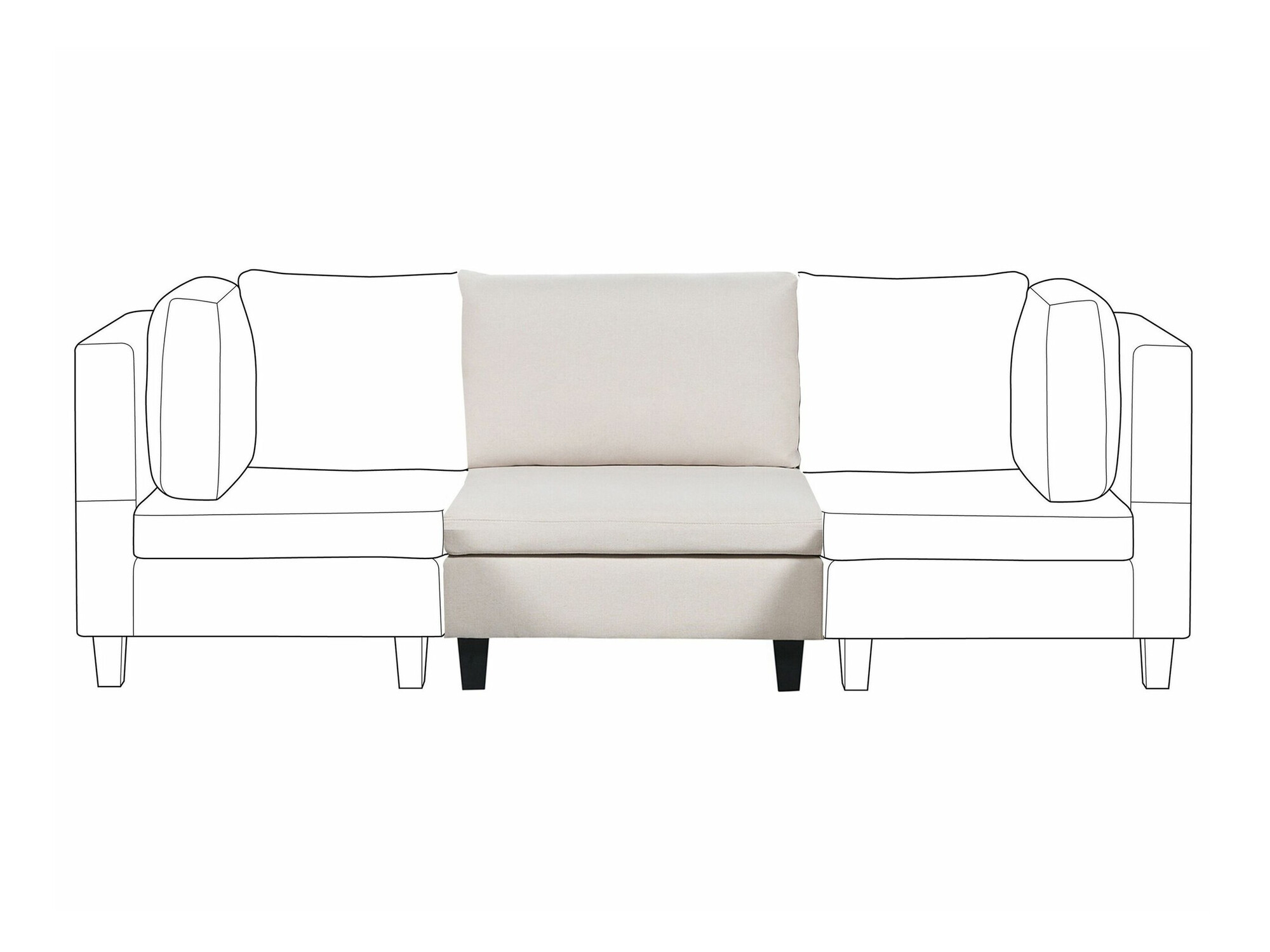 Moduļu krēsls Elbmeli 101 (Bēšs)