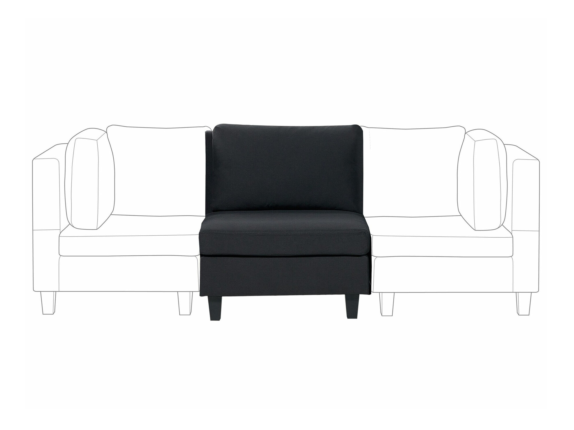 Moduļu krēsls Elbmeli 101 (Melns)