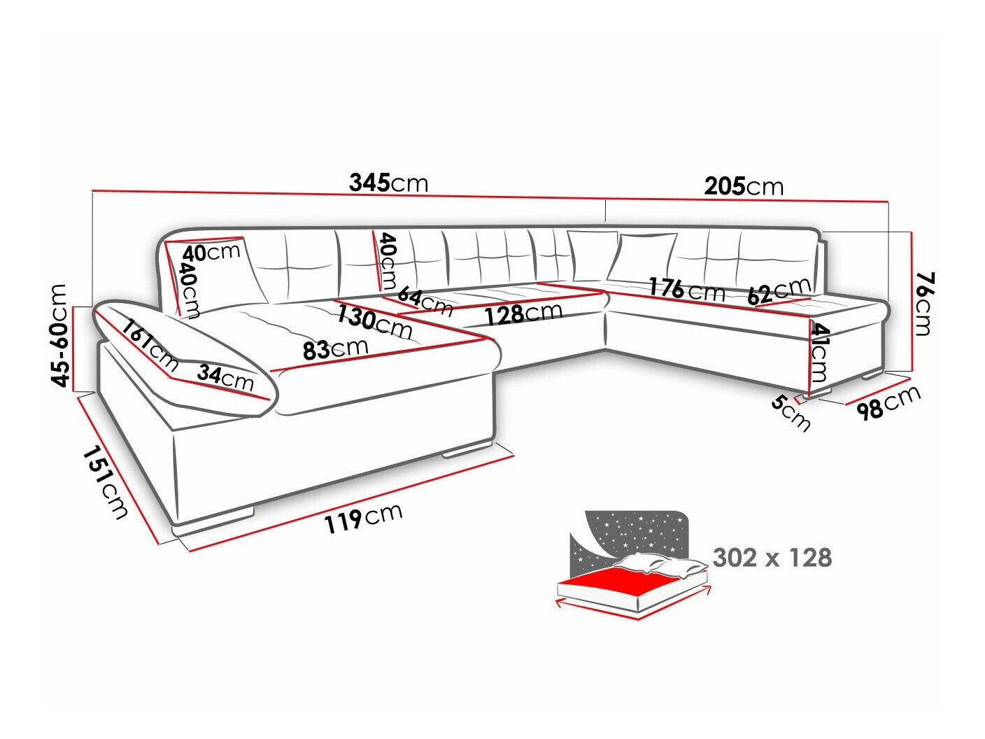 Stūra dīvāns Comfivo 150 (Wave 09 + Wave 02)