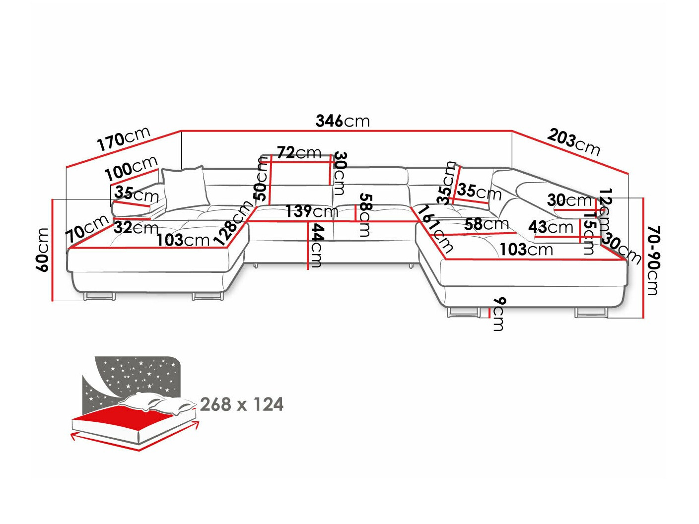 Stūra dīvāns Comfivo Eliferu 103 (Manila 35)