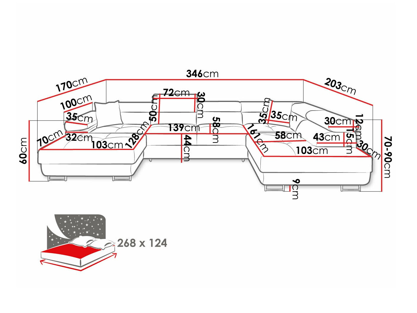 Stūra dīvāns Comfivo Eliferu 103 (Poso 100)
