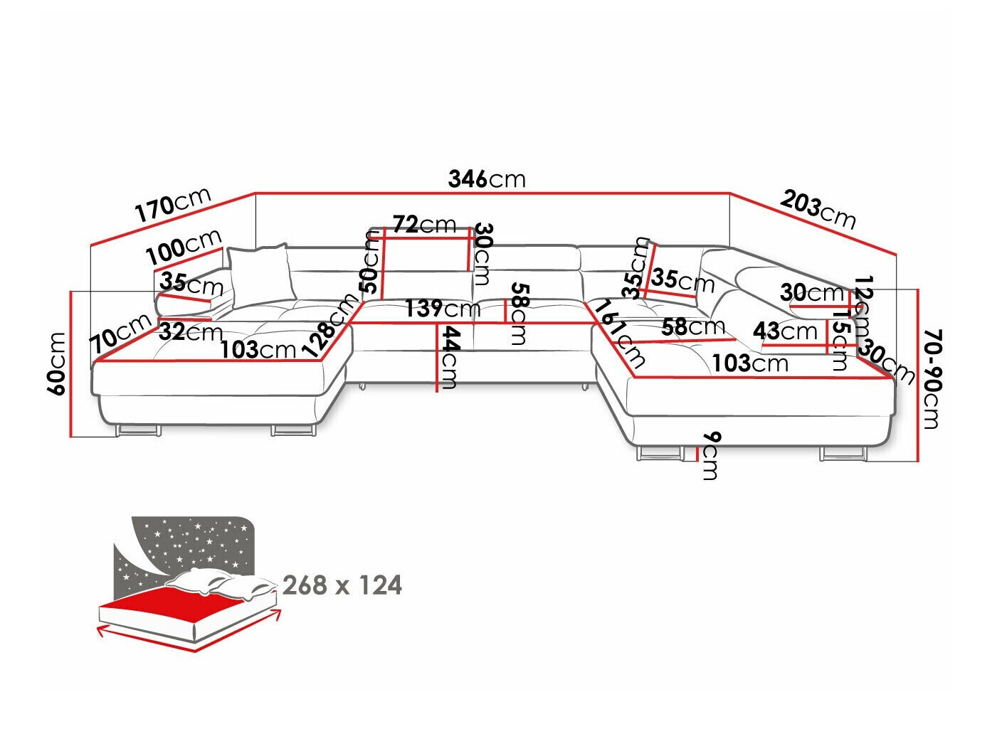 Stūra dīvāns Comfivo Eliferu 103 (Poso 100)