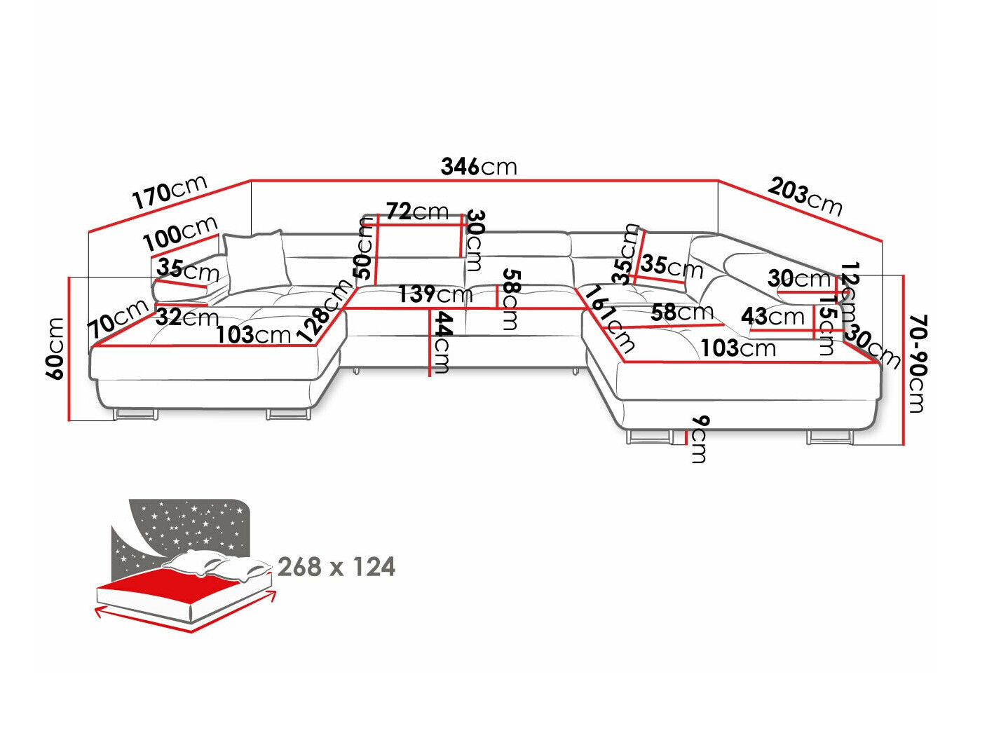 Stūra dīvāns Comfivo Eliferu 103 (Poso 135)