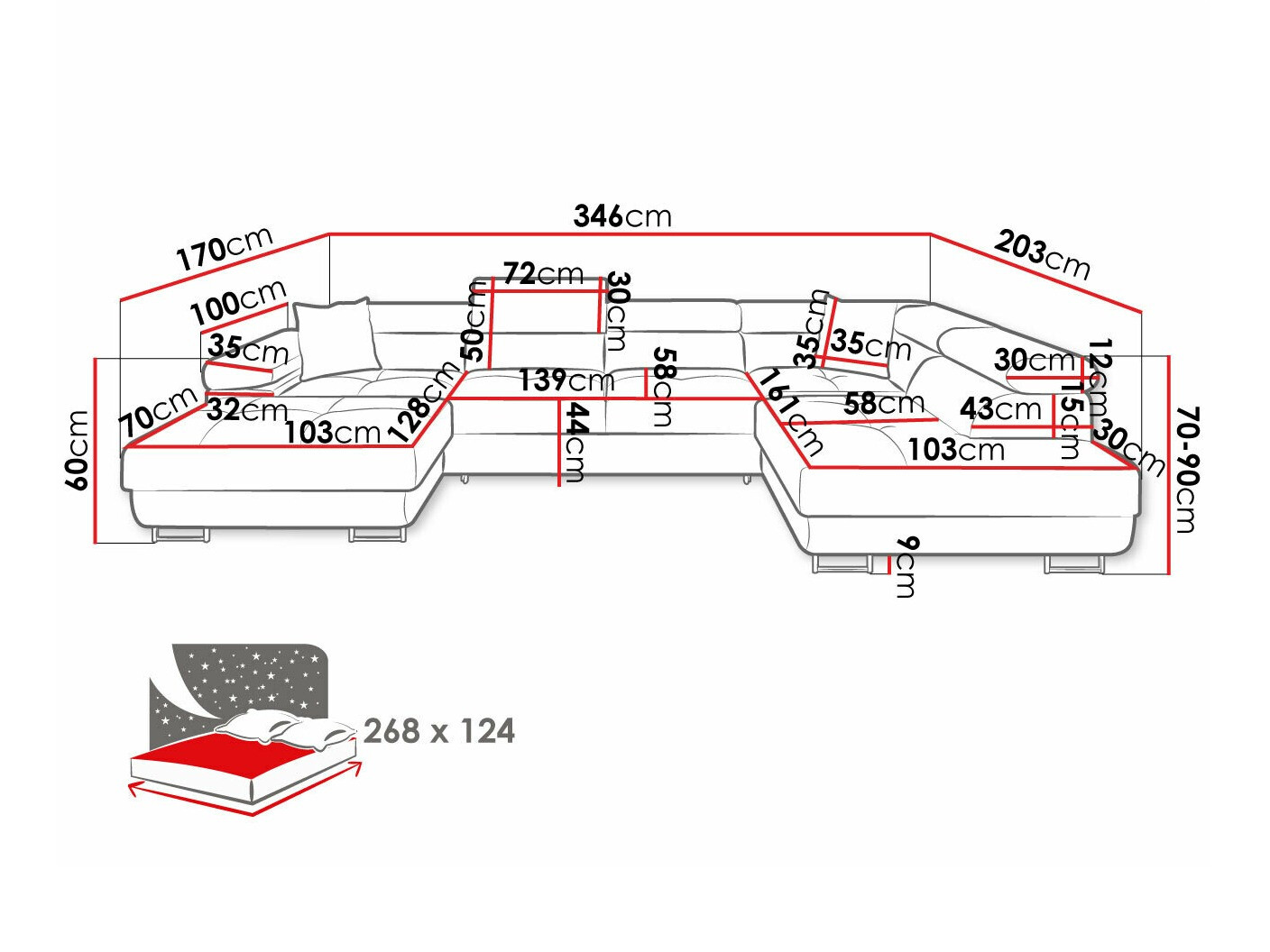 Stūra dīvāns Comfivo Eliferu 103 (Poso 39)