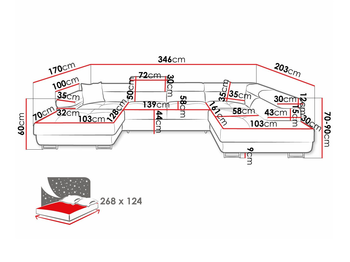 Stūra dīvāns Comfivo Eliferu 103 (Poso 47)
