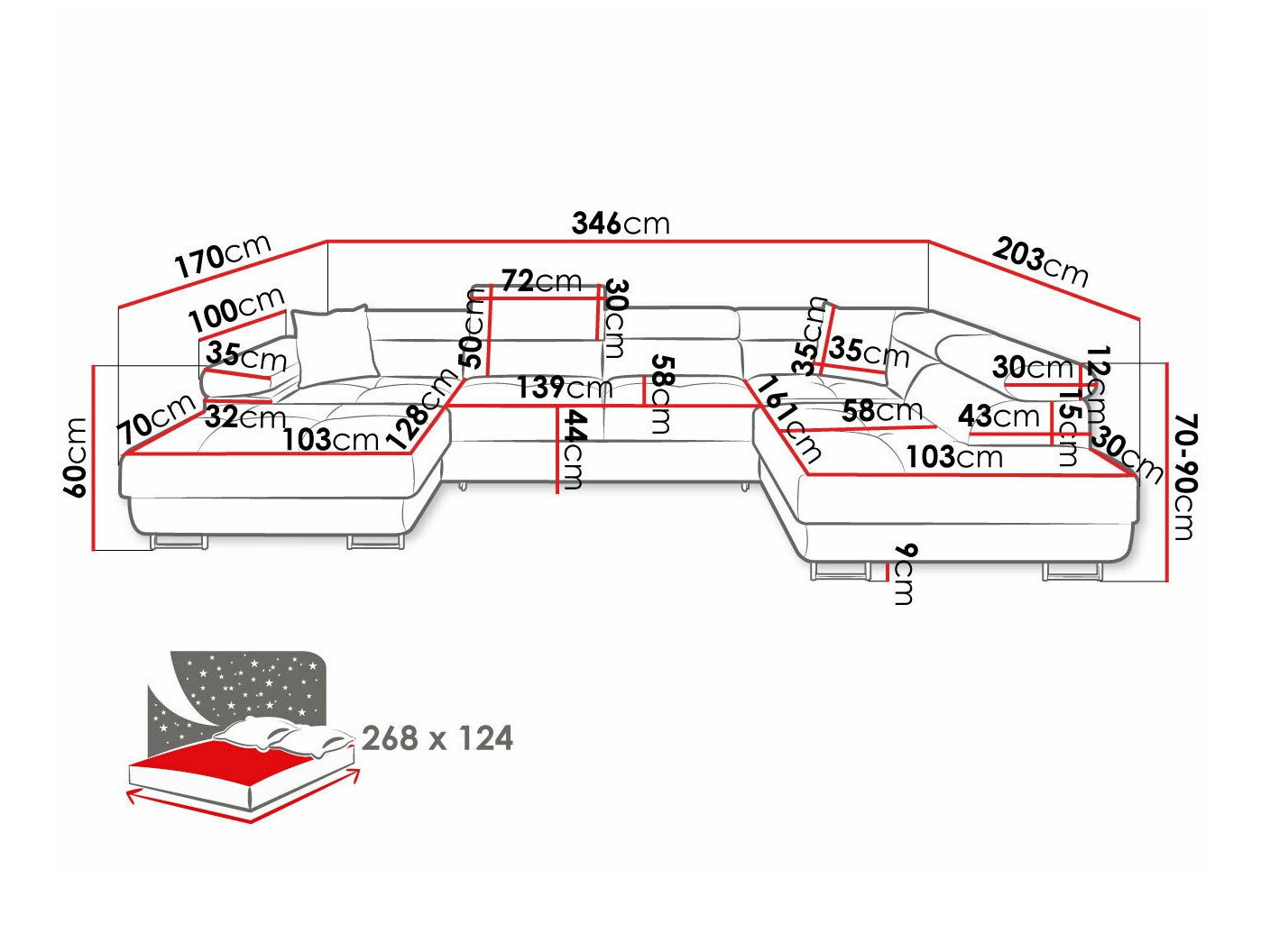 Stūra dīvāns Comfivo Eliferu 103 (Soft 029 + Lux 05)