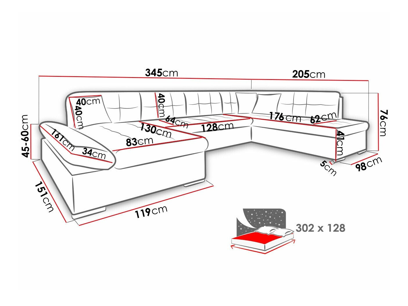 Угловой диван Comfivo 150 (Wave 09 + Wave 02)