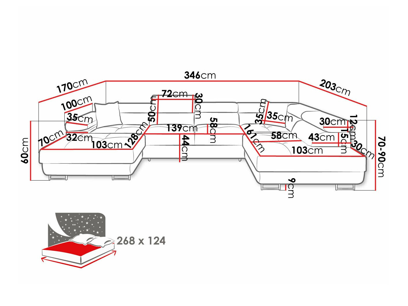 Угловой диван Comfivo Eliferu 103 (Poso 05)