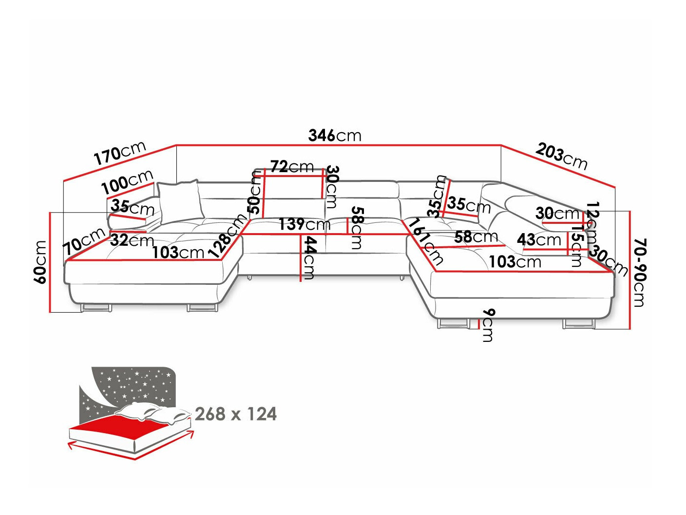 Угловой диван Comfivo Eliferu 103 (Poso 110)
