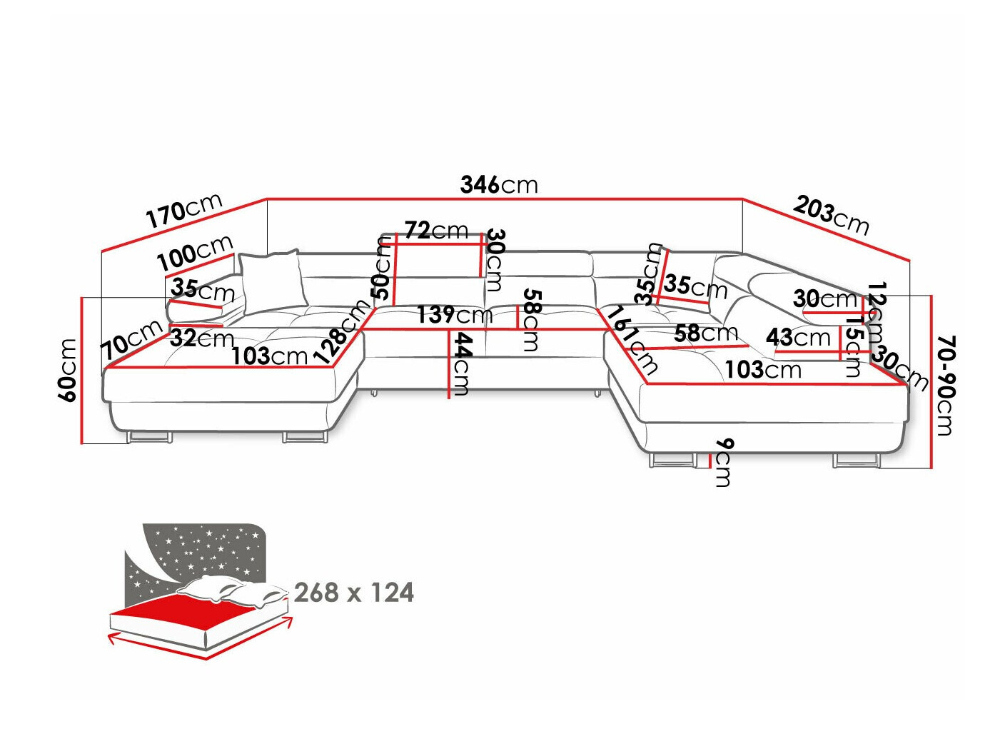 Угловой диван Comfivo Eliferu 103 (Poso 14)