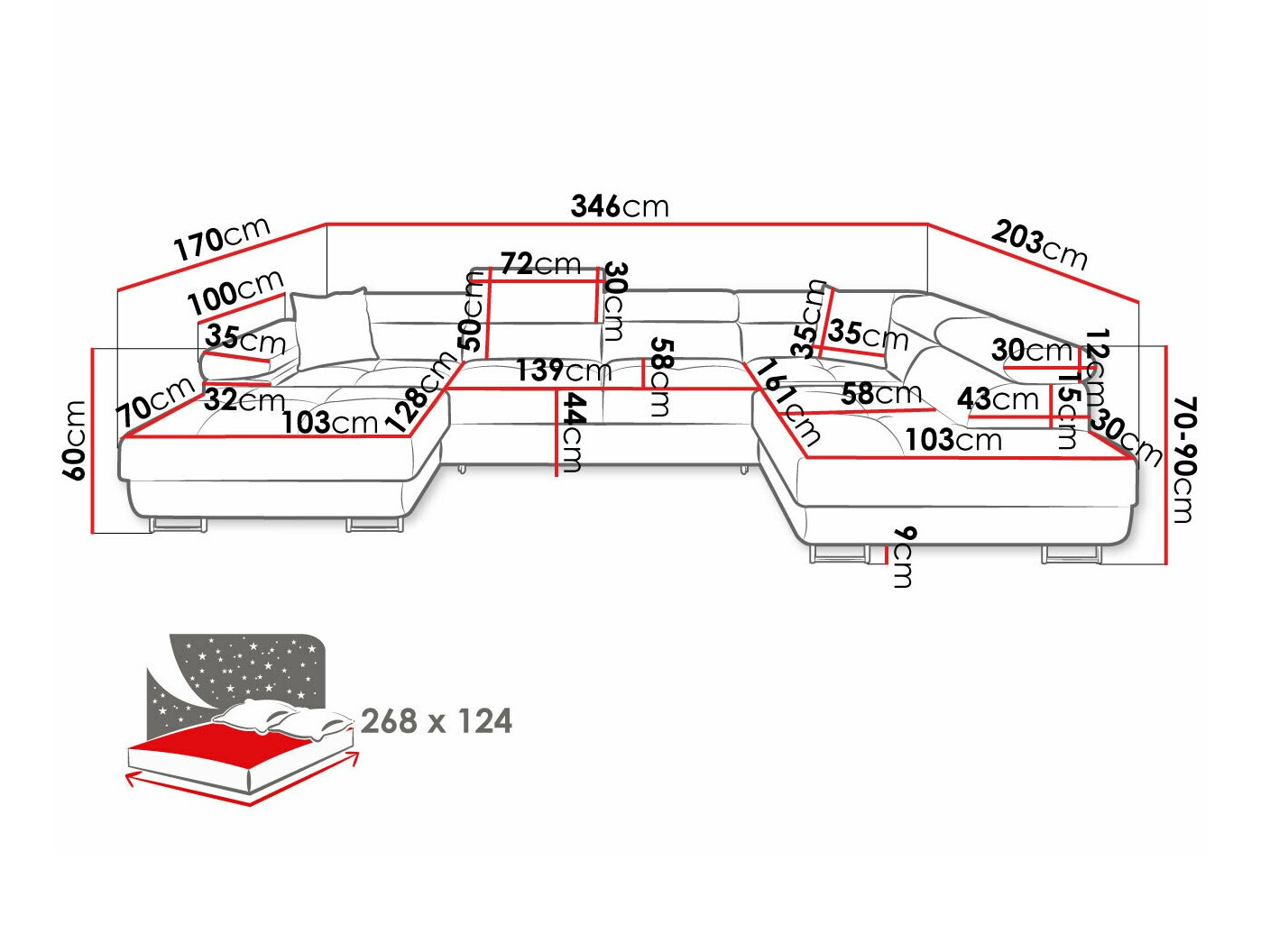 Угловой диван Comfivo Eliferu 103 (Poso 39)