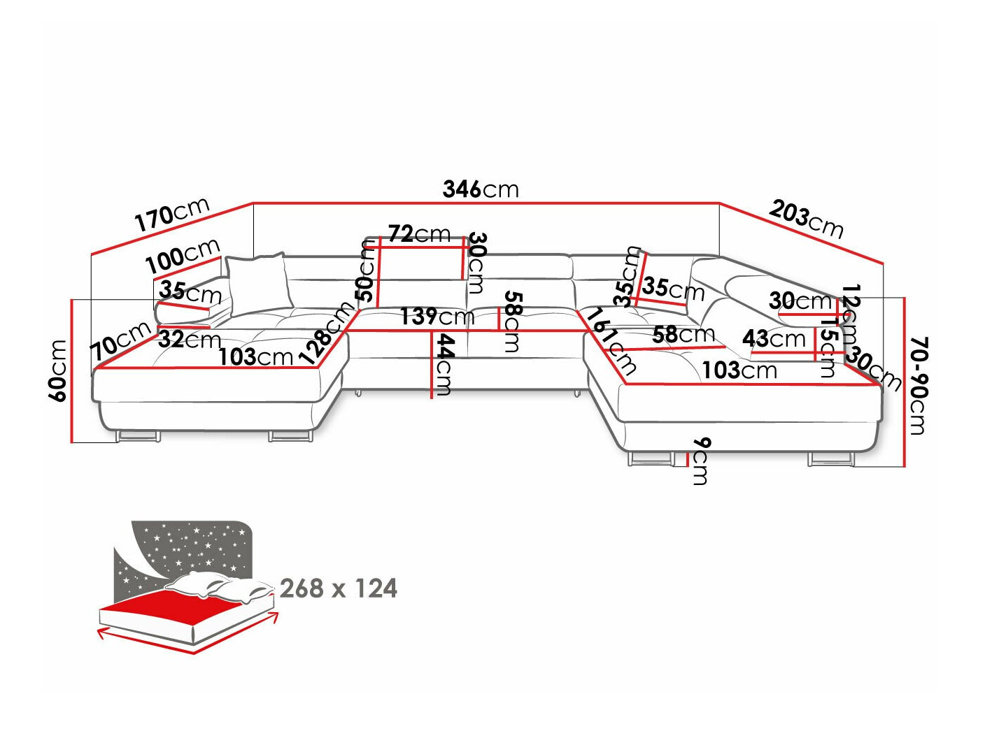 Угловой диван Comfivo Eliferu 103 (Soft 011 + Lux 06)