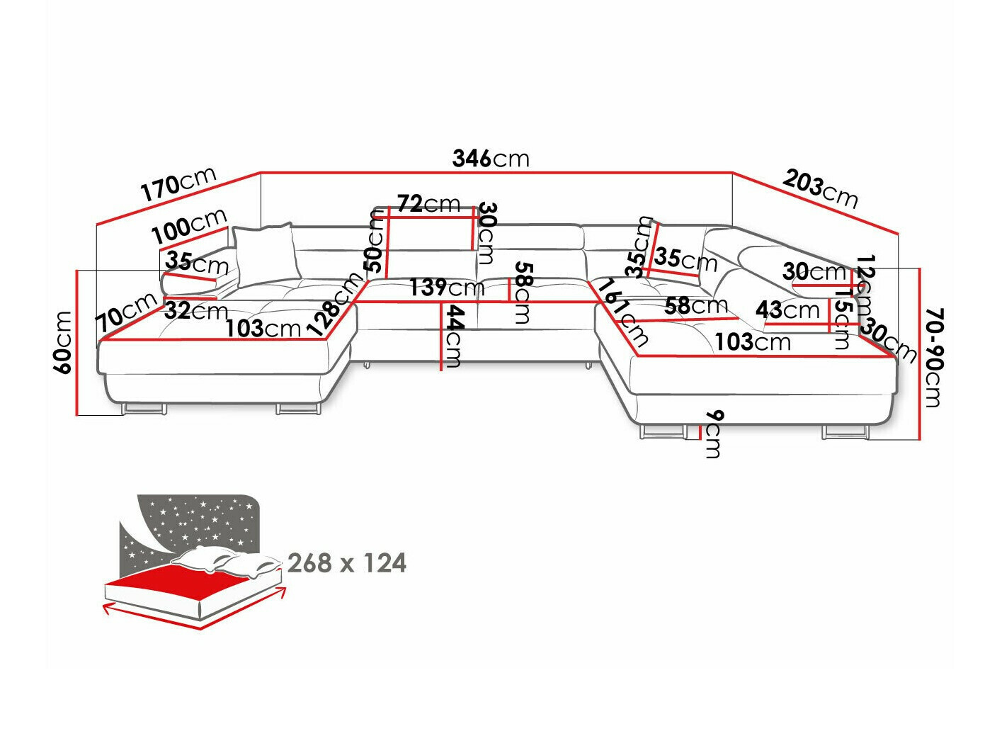 Угловой диван Comfivo Eliferu 103 (Soft 017 + Lux 05)