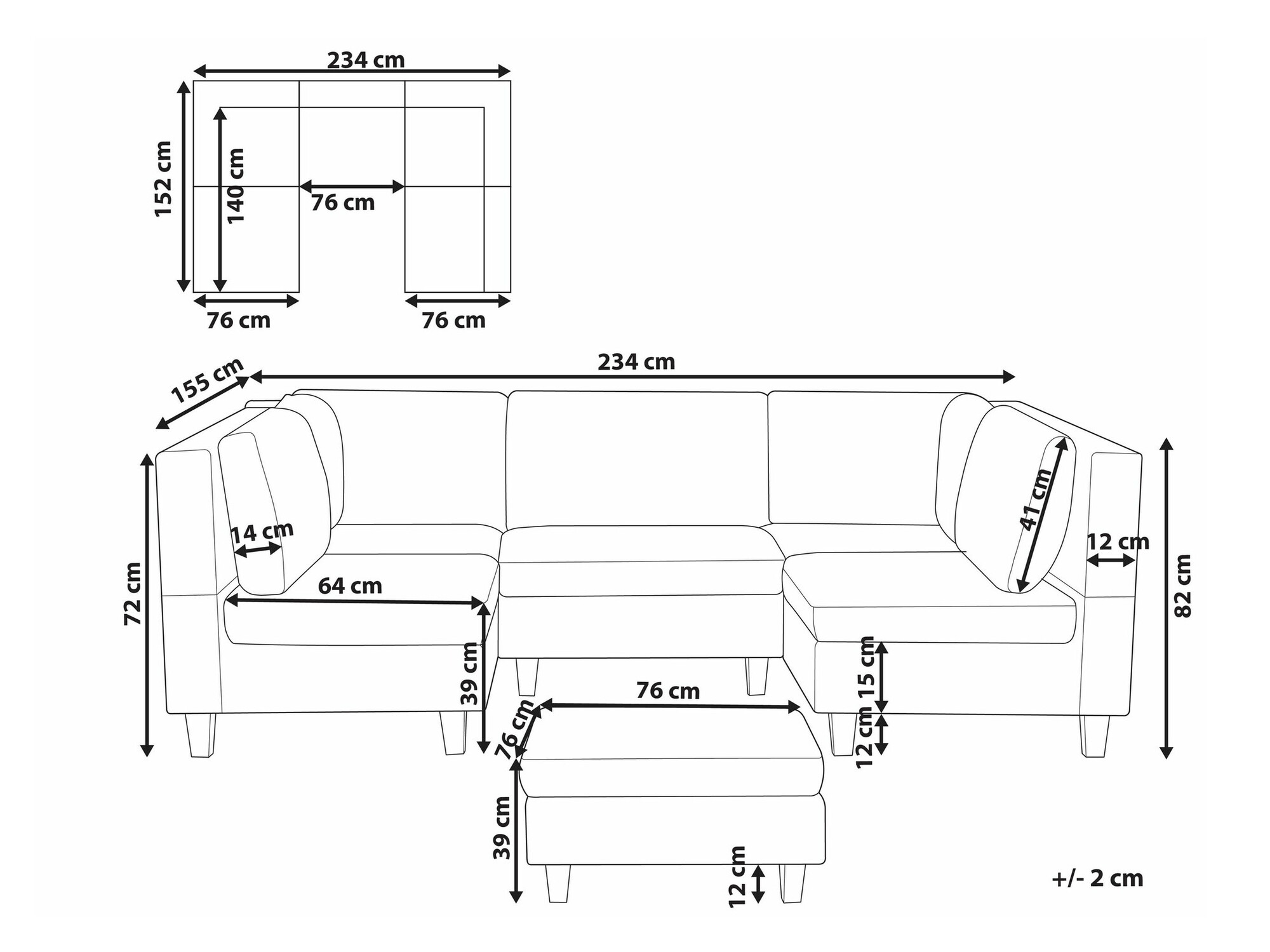 Модульный угловой диван Elbmeli 104 (Коричневый)