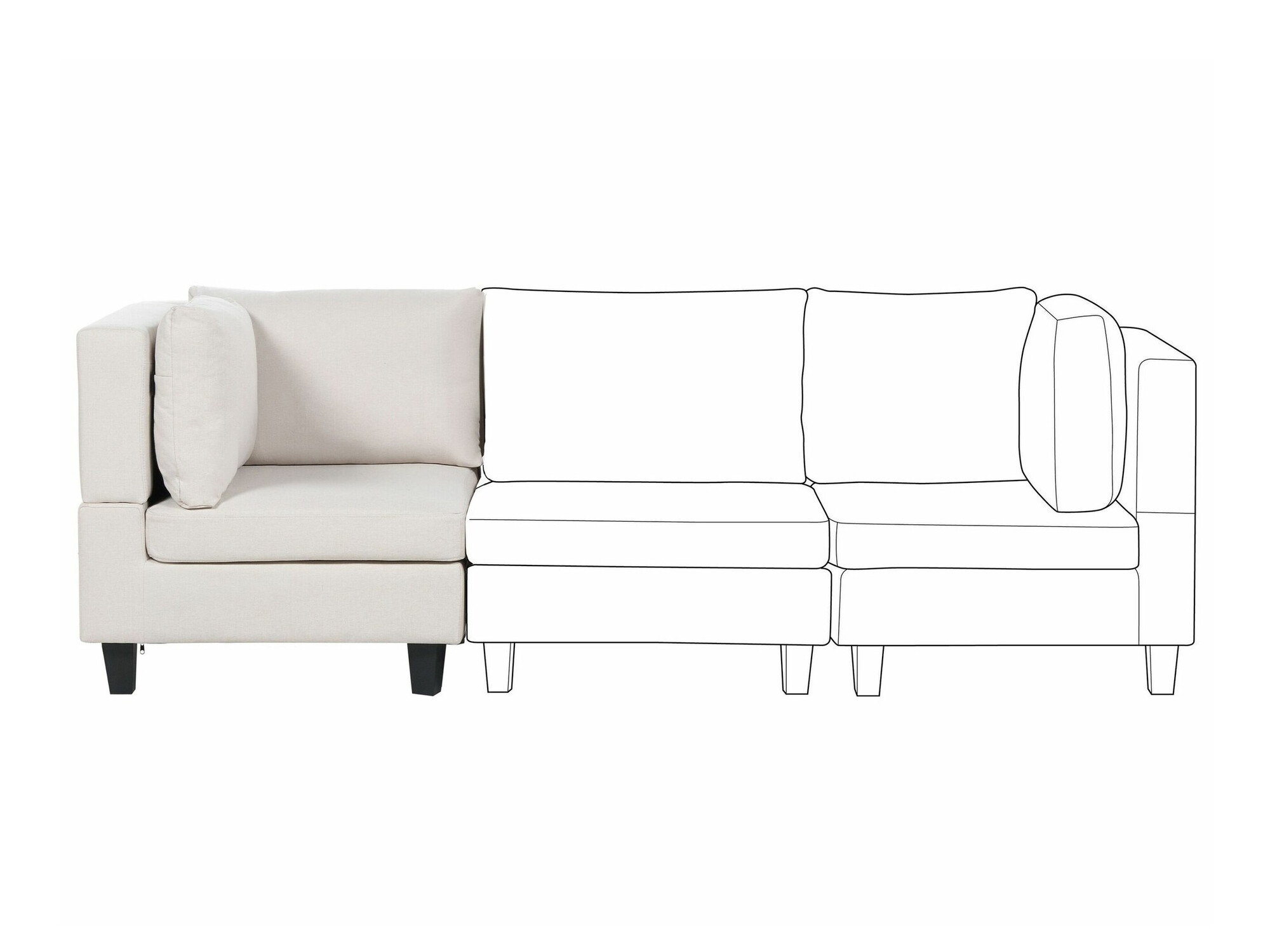 Moduļu krēsls Elbmeli 102 (Bēšs)