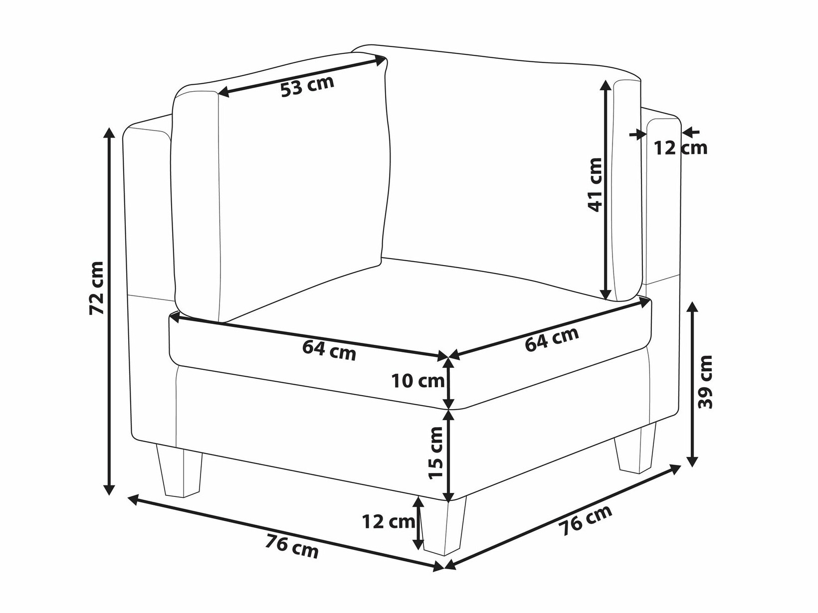 Moduļu krēsls Elbmeli 102 (Brūns)