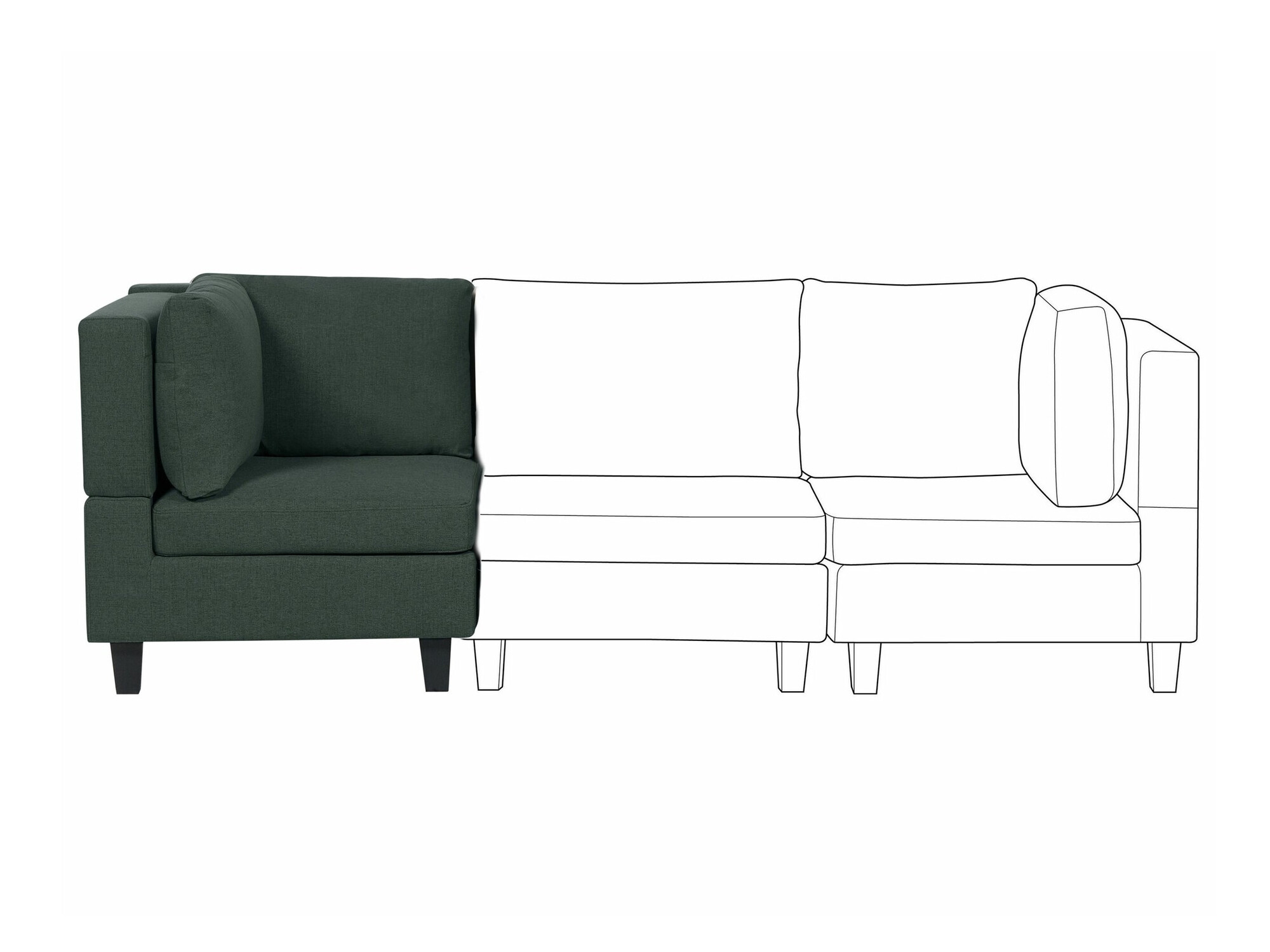 Moduļu krēsls Elbmeli 102 (Zaļš)