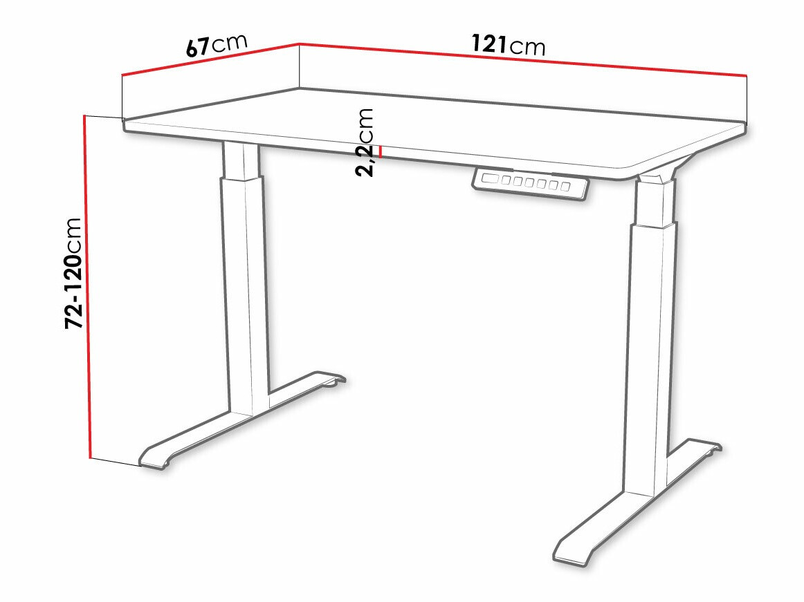 Рабочий стол с регулируемой высотой Charlotte 194 (Белый + Чёрный)