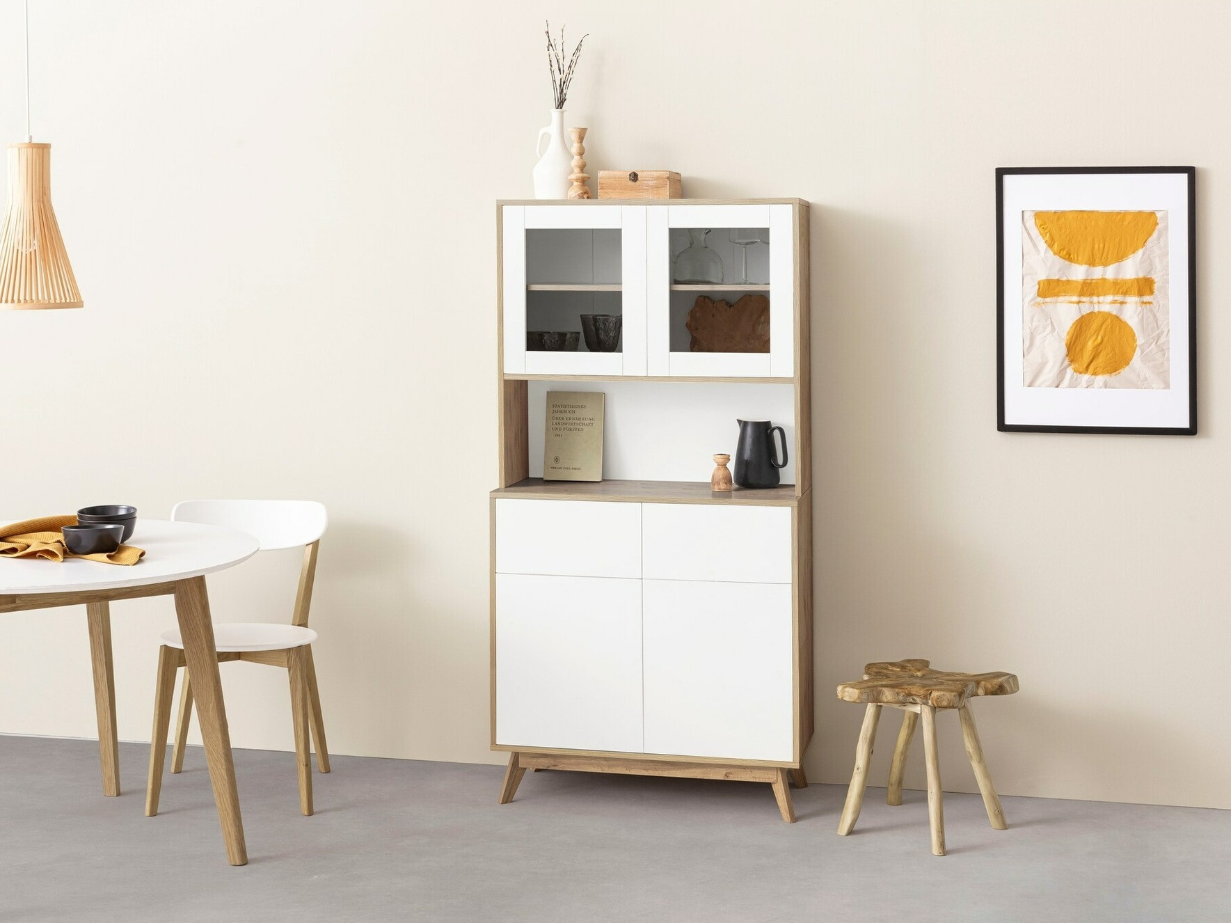 Стеллаж Denton 890 (Белый + Дуб)