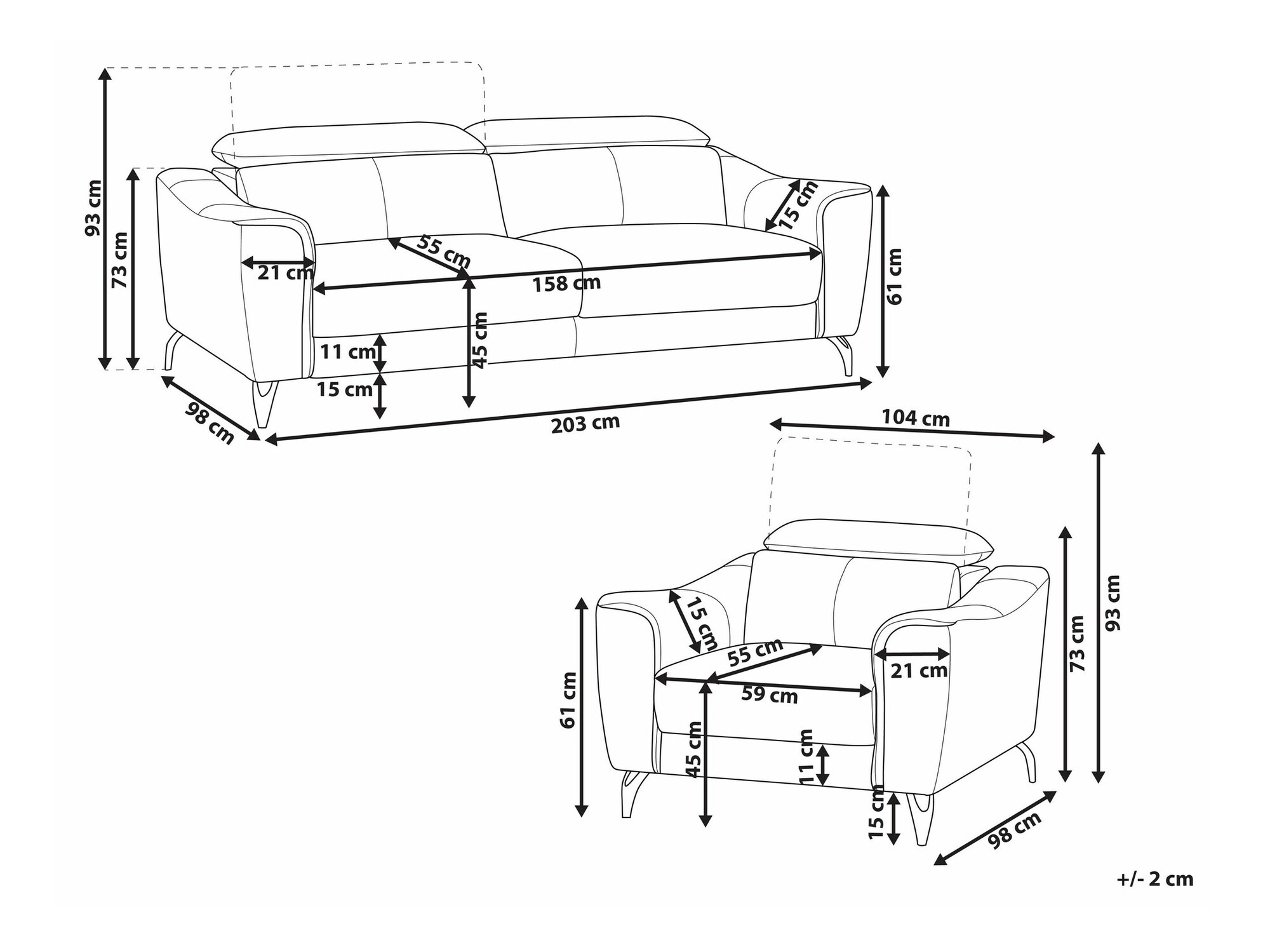 Mīksto mēbeļu komplekts Berwyn 1777