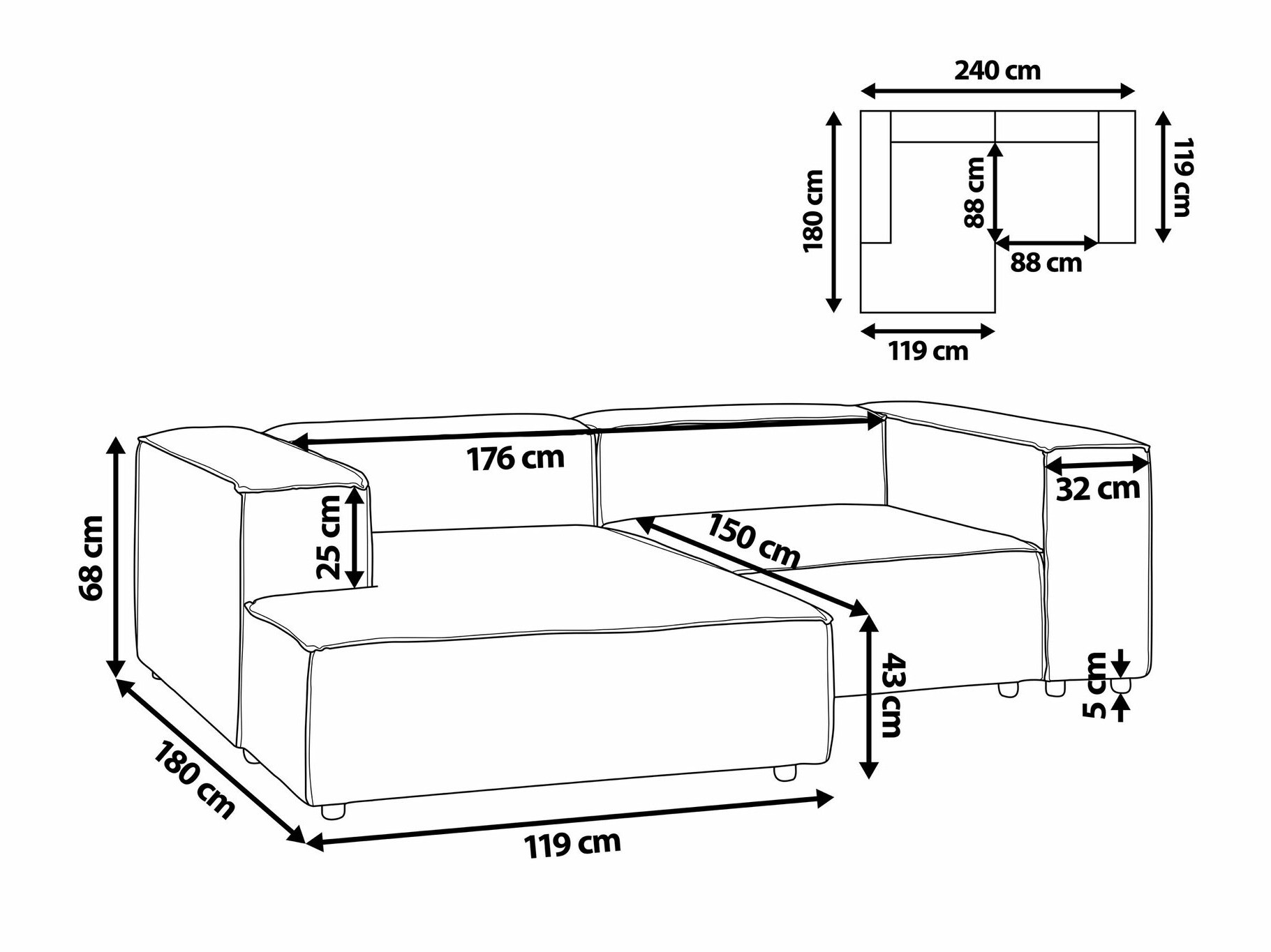 Модульный угловой диван Enofloi 104 (Бежевый)