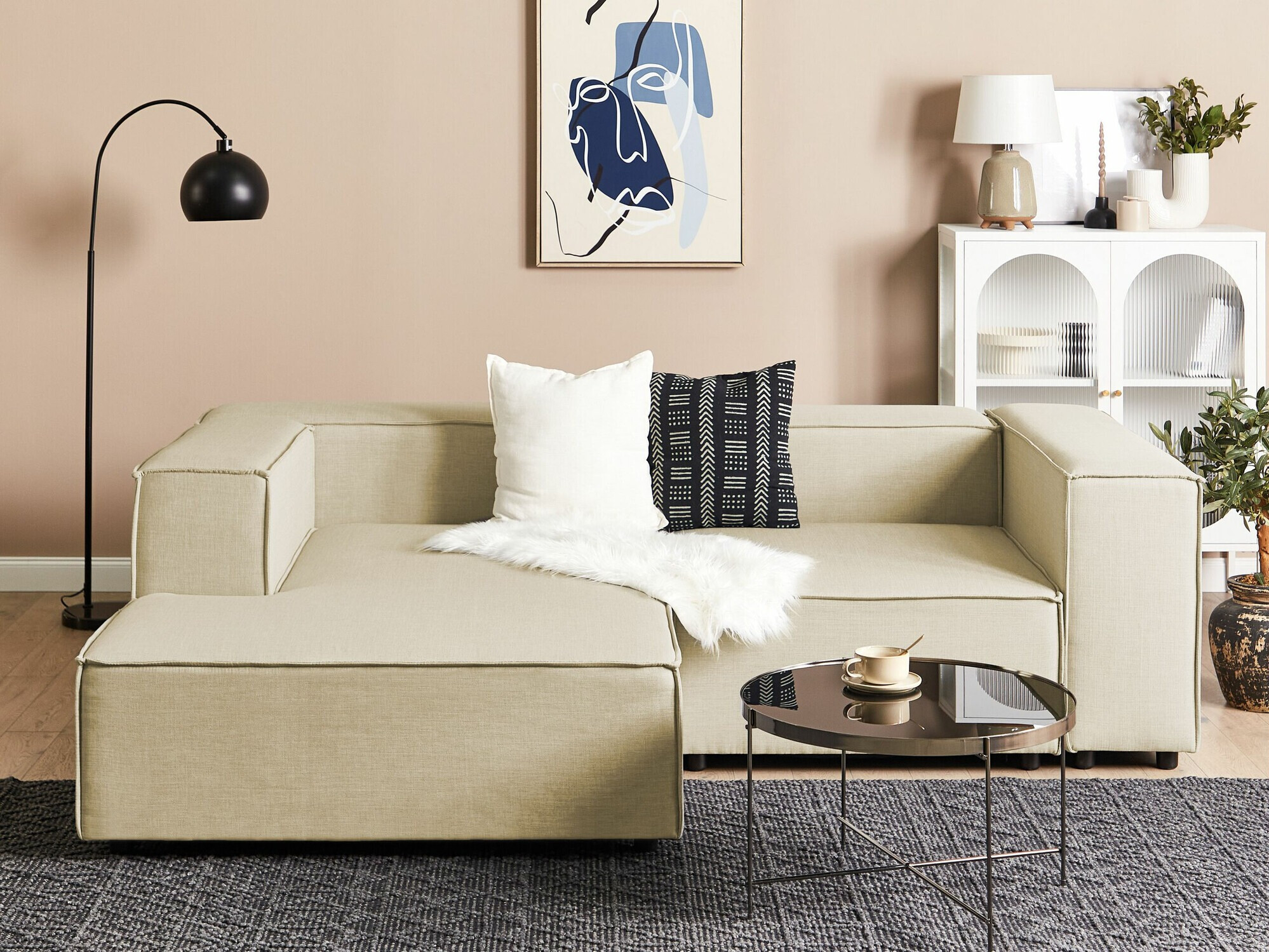 Moduļu stūra dīvāns Enofloi 104 (Bēšs)