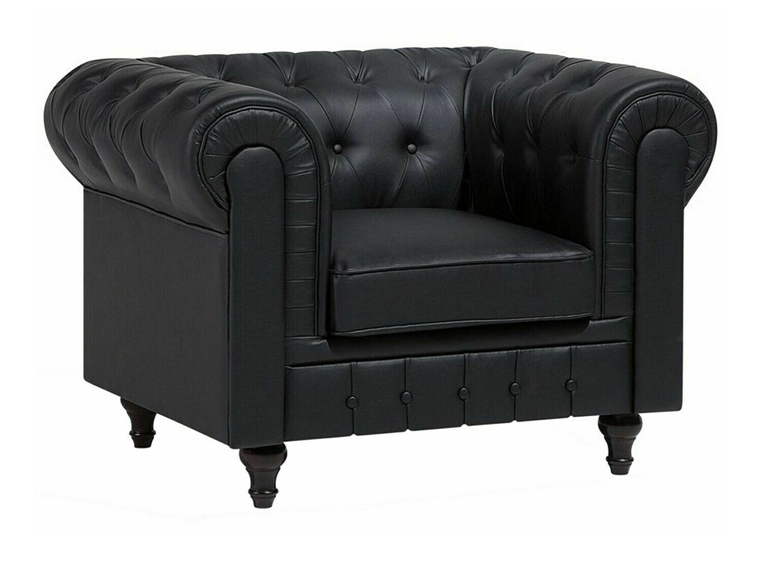 Chesterfield krēsls Cirdoro 107 (Melns)