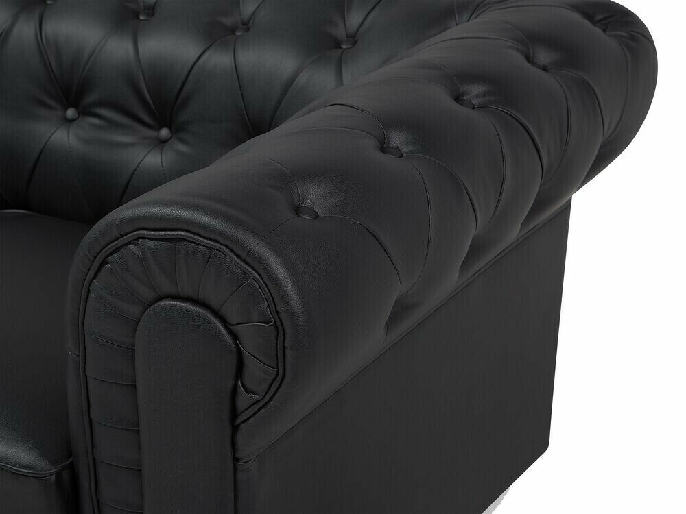 Chesterfield krēsls Cirdoro 107 (Melns)