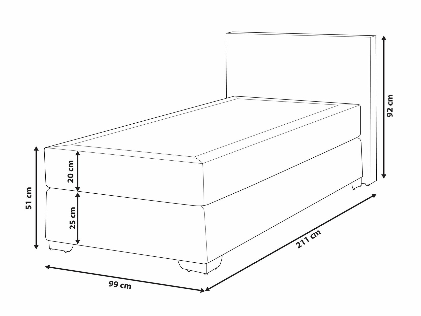 Kontinentālā gulta Berwyn 1548 (Balts)