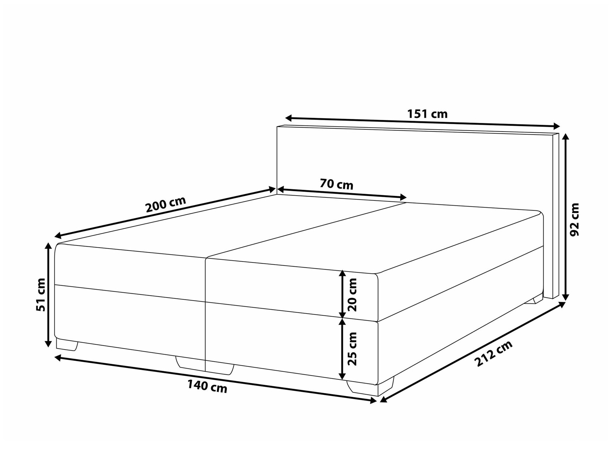 Континентальная кровать Berwyn 1548 (Белый)